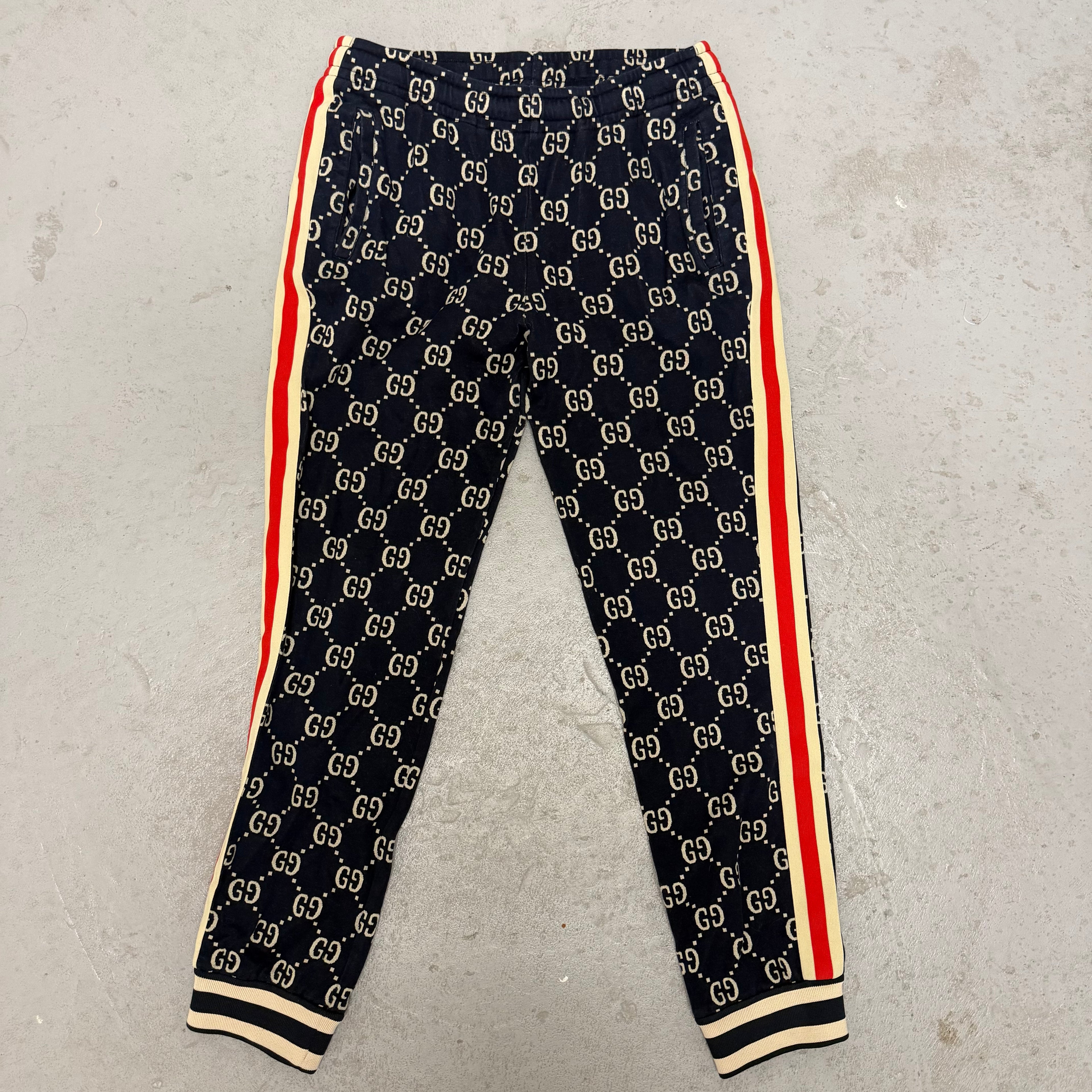 Gucci Monogram Taped Sleeve Track Sweatpants Sz Large