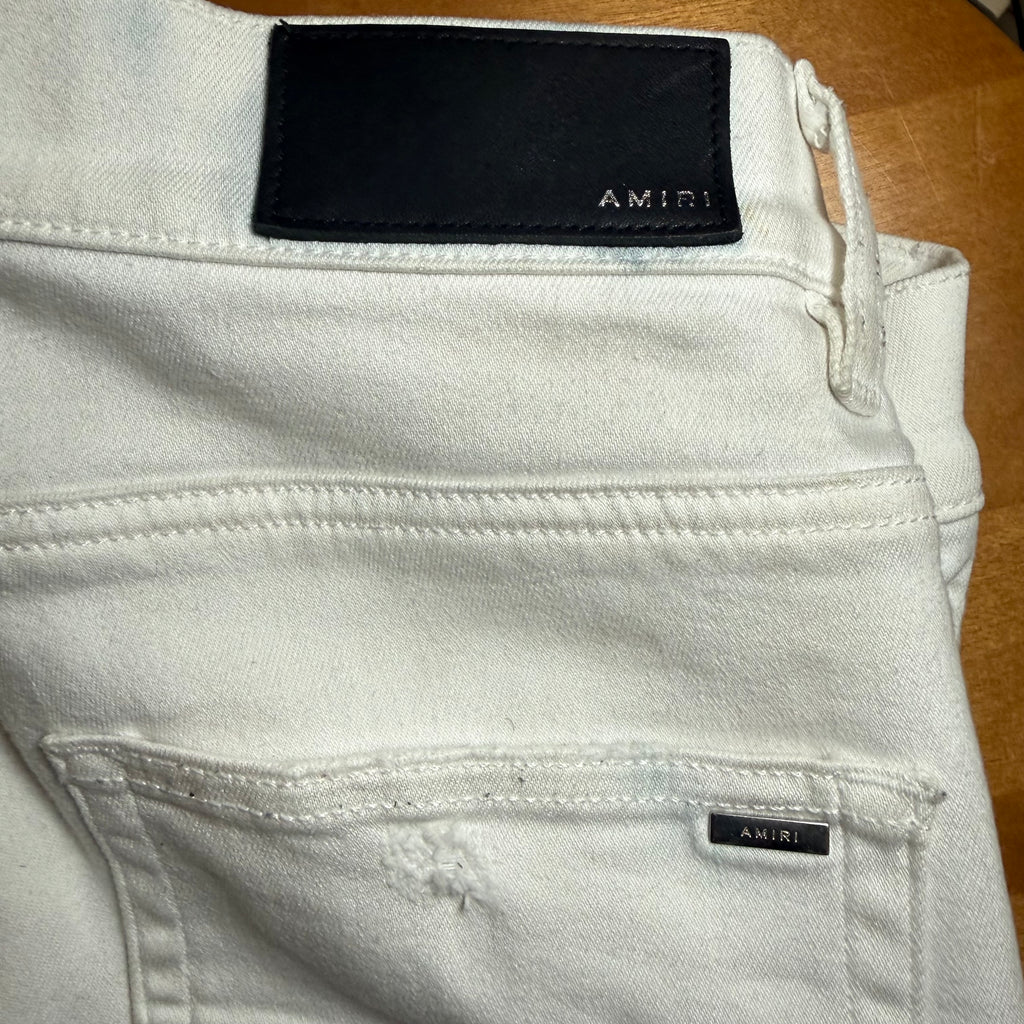 Amiri MX1 White Patch White Denim Jeans Size 30