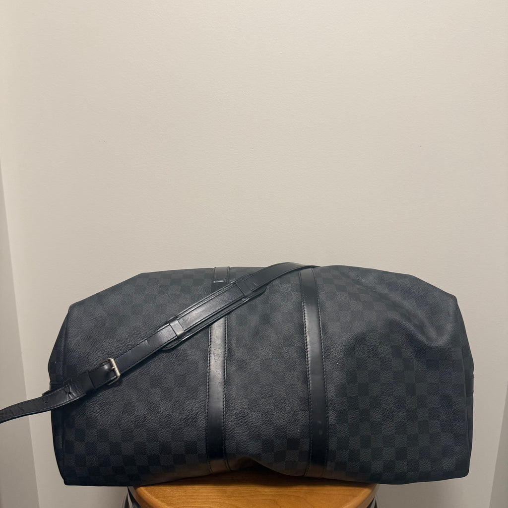 Louis Vuitton Damier Graphite Keepall Bandoulière Leather 45