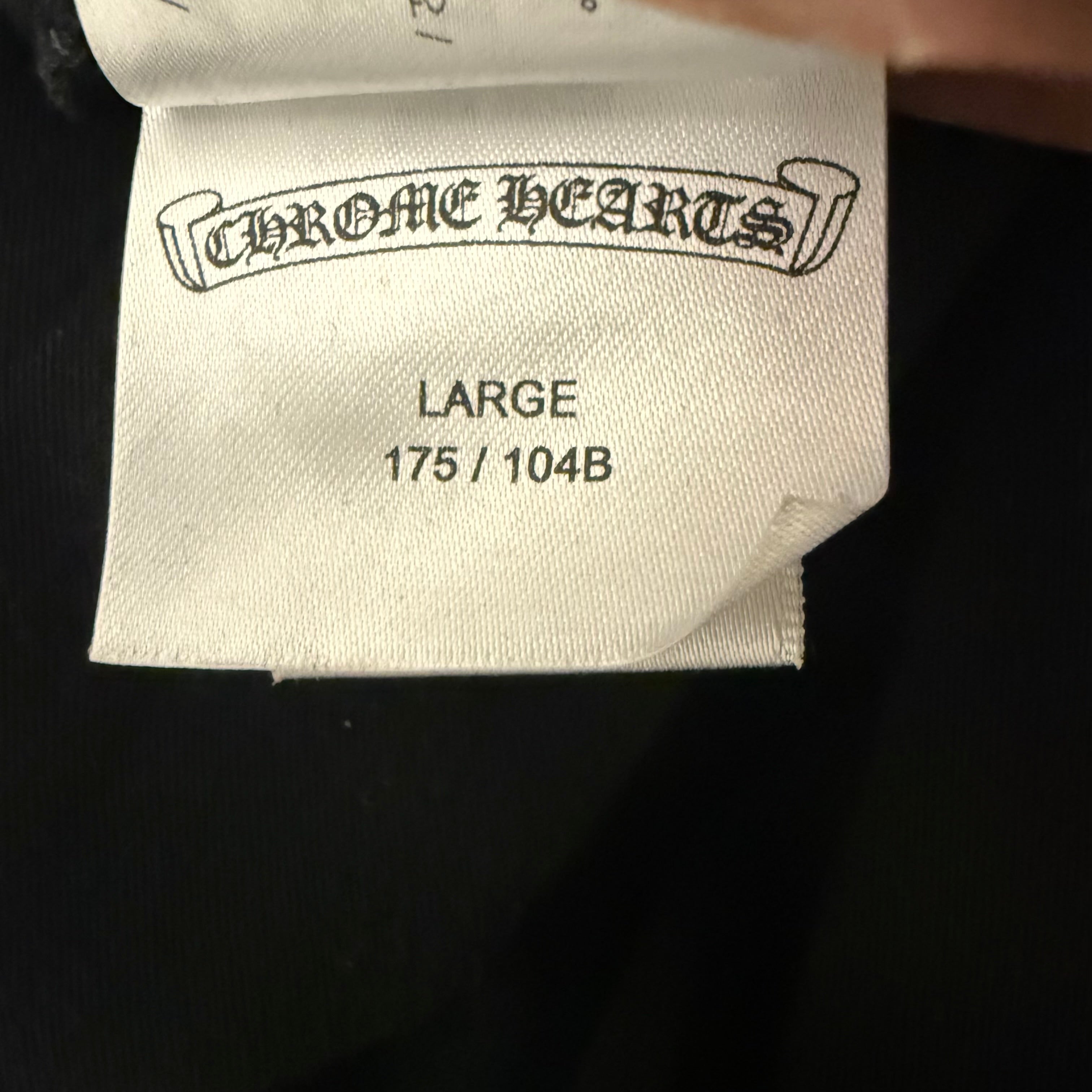 Chrome Hearts Black Neck Logo Longsleeve T-Shirt Sz Large