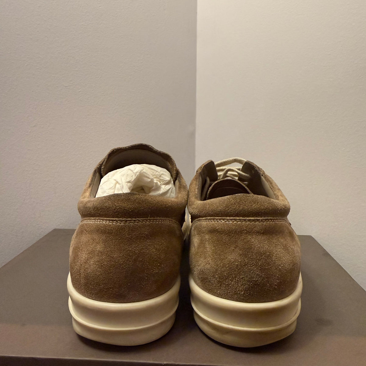 Rick Owens Suede Vintage Flesh/Milk Sneaker Size 10 (43)