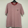 Prada Red White Cotton Logo Striped Shirt Sz Large
