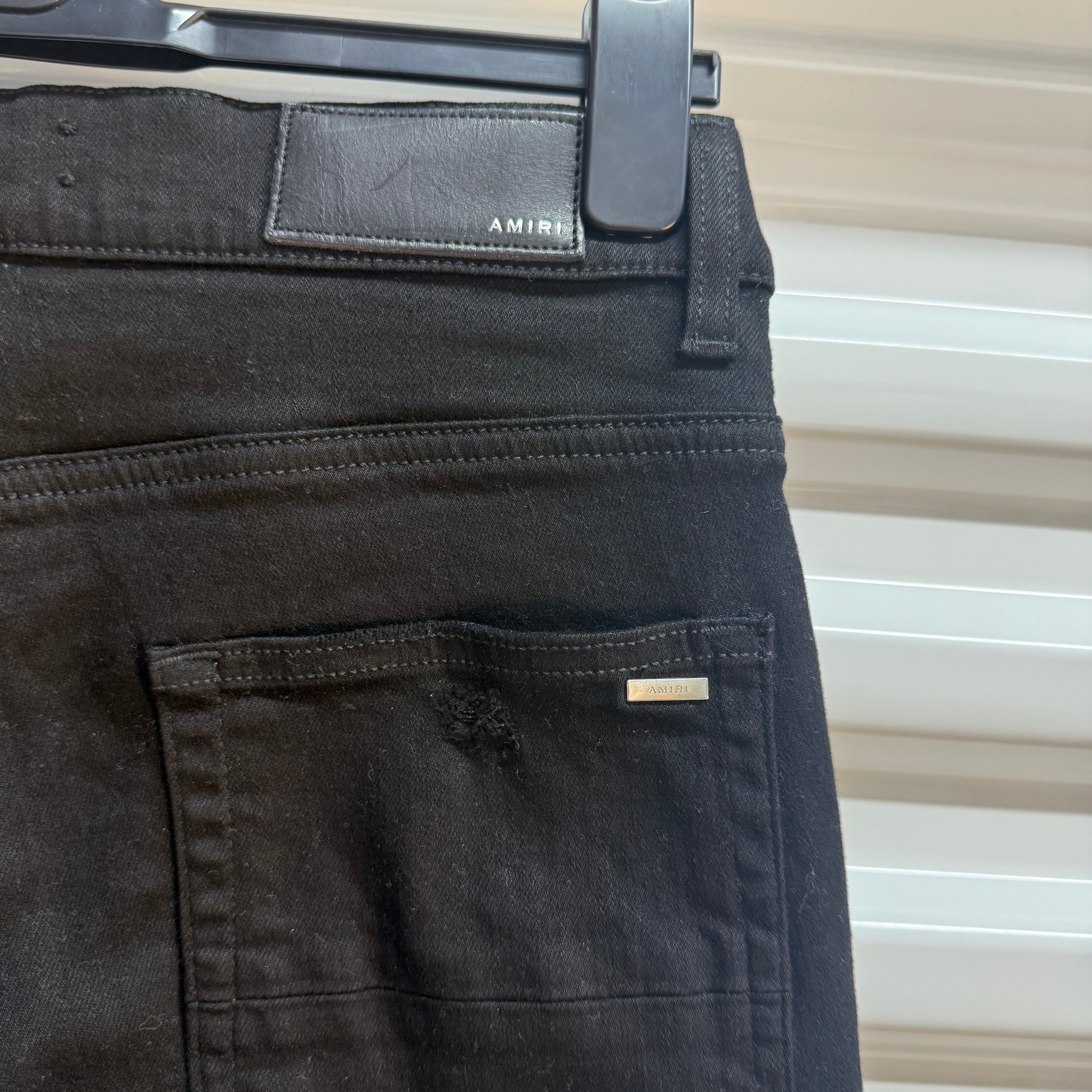 Amiri MX1 Brown Patch Black Denim Size 30