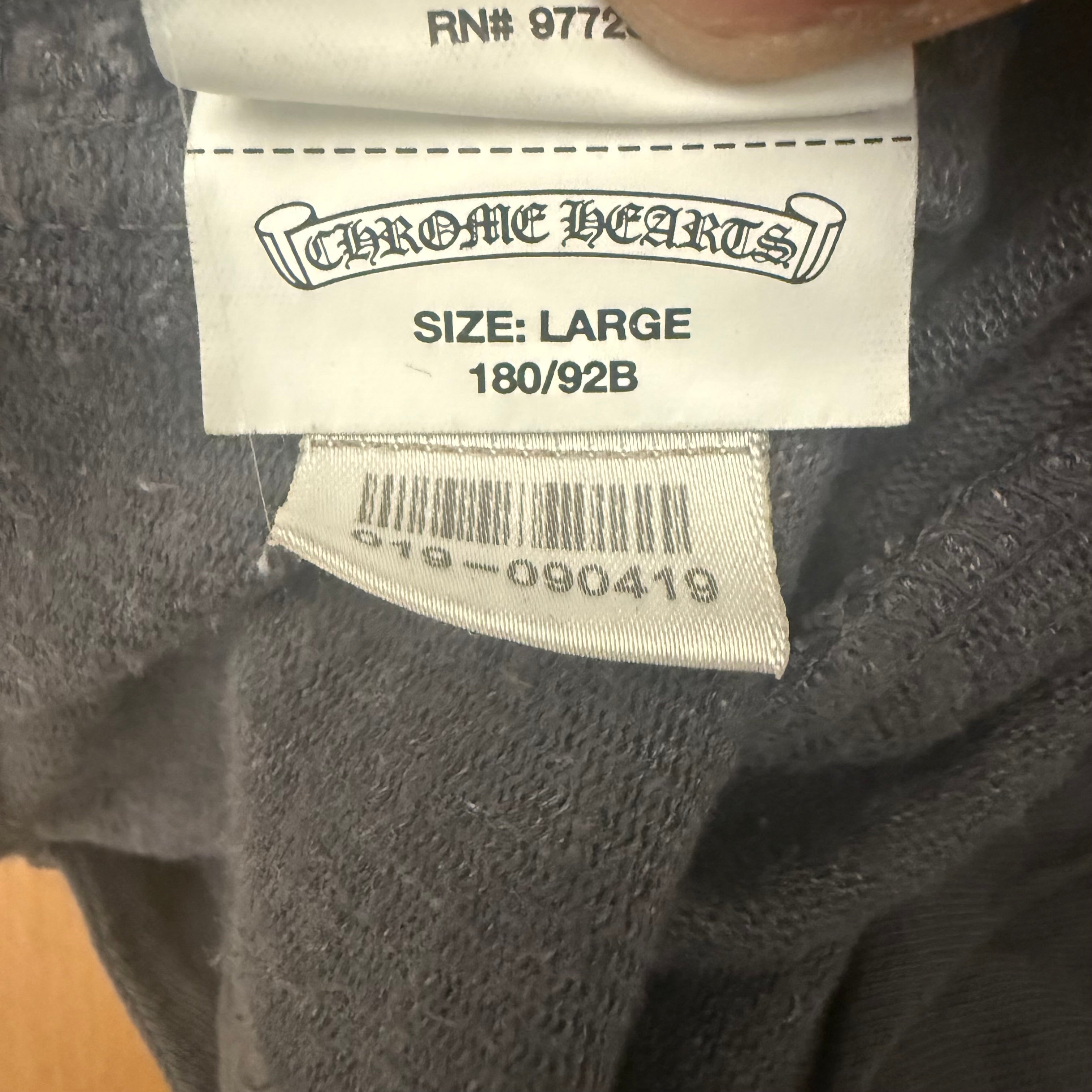 Chrome Hearts Horseshoe Spell Out Logo Grey Sweatpants Rare Sz Large