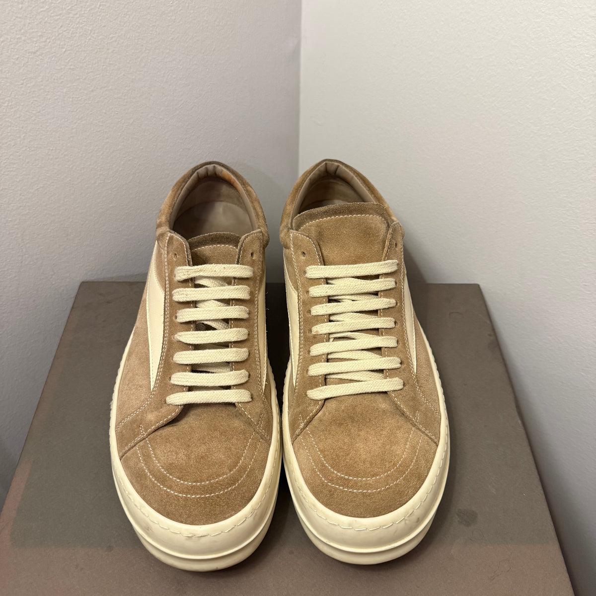 Rick Owens Suede Vintage Flesh/Milk Sneaker Size 10 (43)