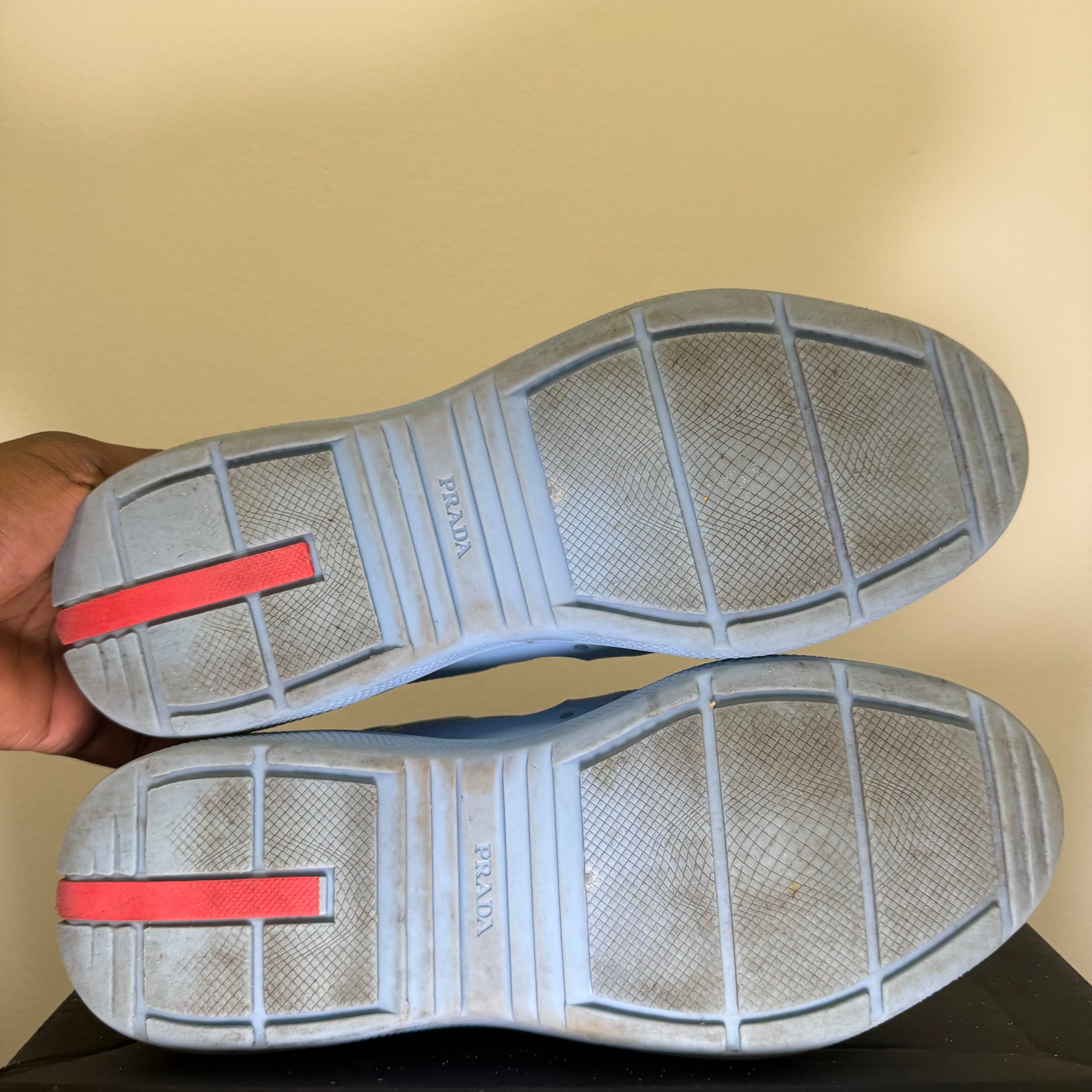 Prada America's Cup Light Blue Soft Rubber Sneaker Sz 8