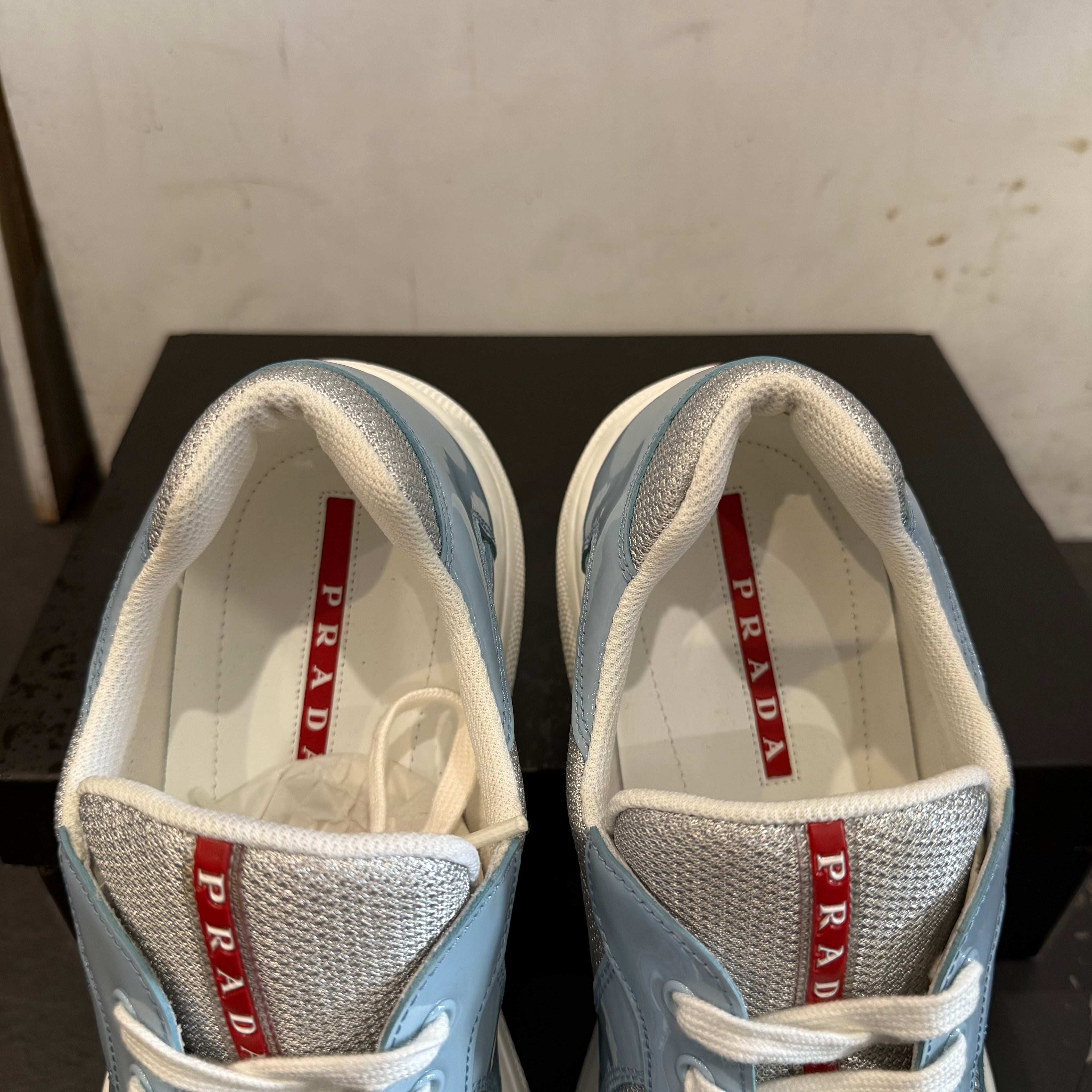 Prada America Cup Sneaker Light Blue Size 11 No Box