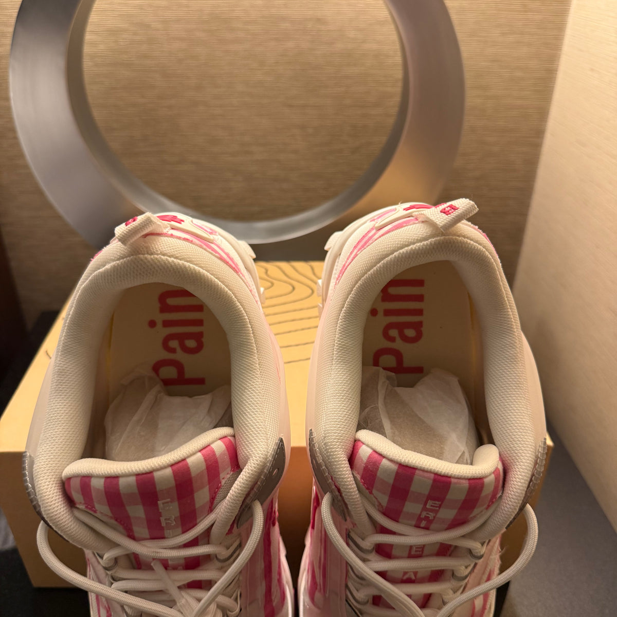 Sicko x Eric Emmanuel Pink/White Plaid Hiking Shoe Size 10