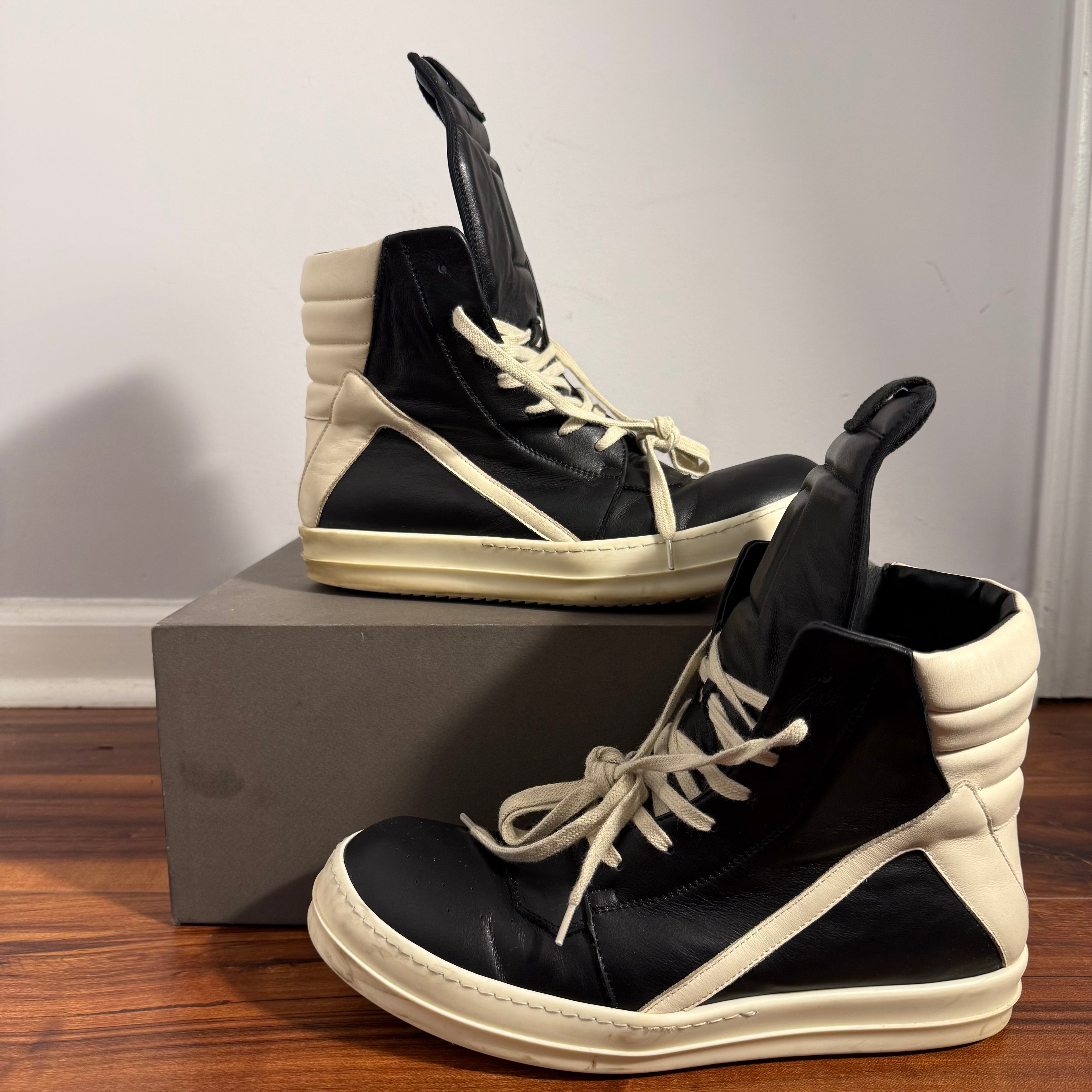 Rick Owens Black Geobasket Sneaker Size 11 (44)