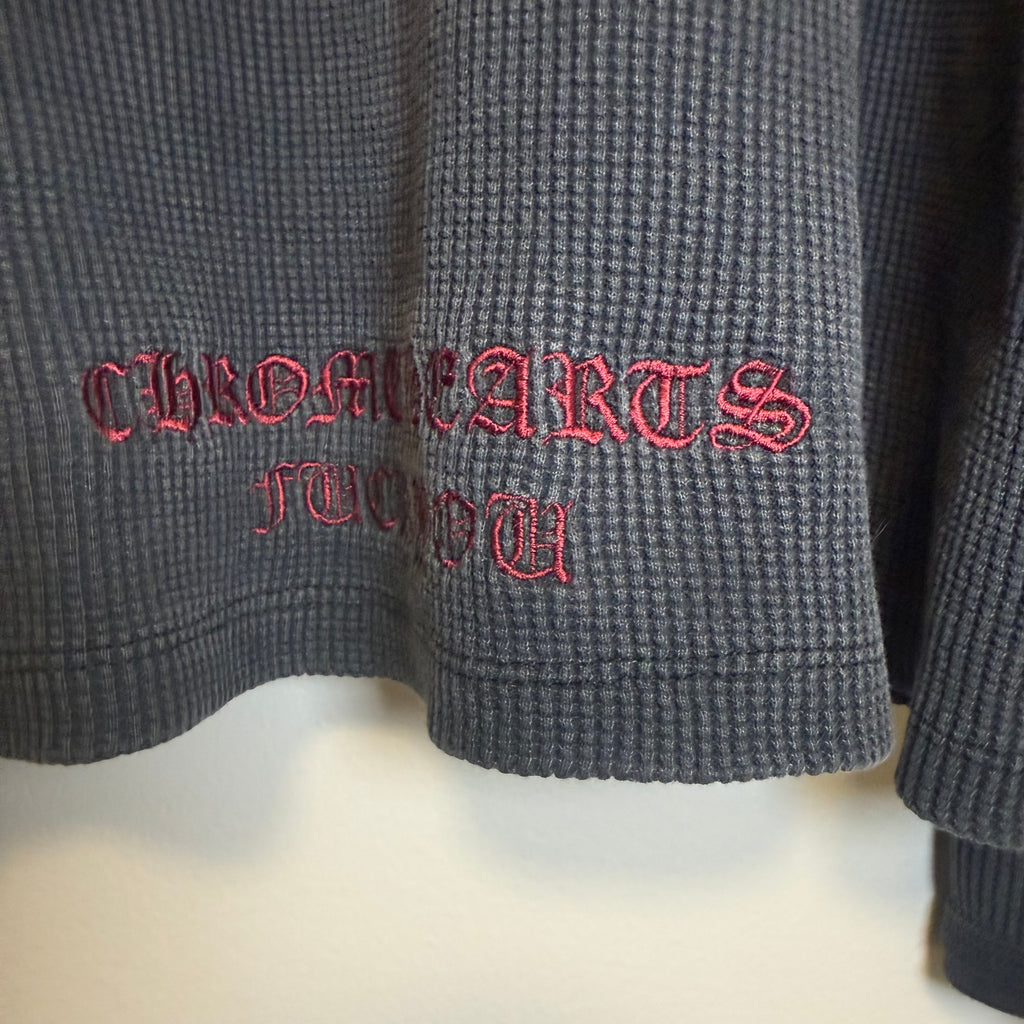 Vintage Chrome Hearts Black Dagger Fuck You Waffle Thermal Size Medium
