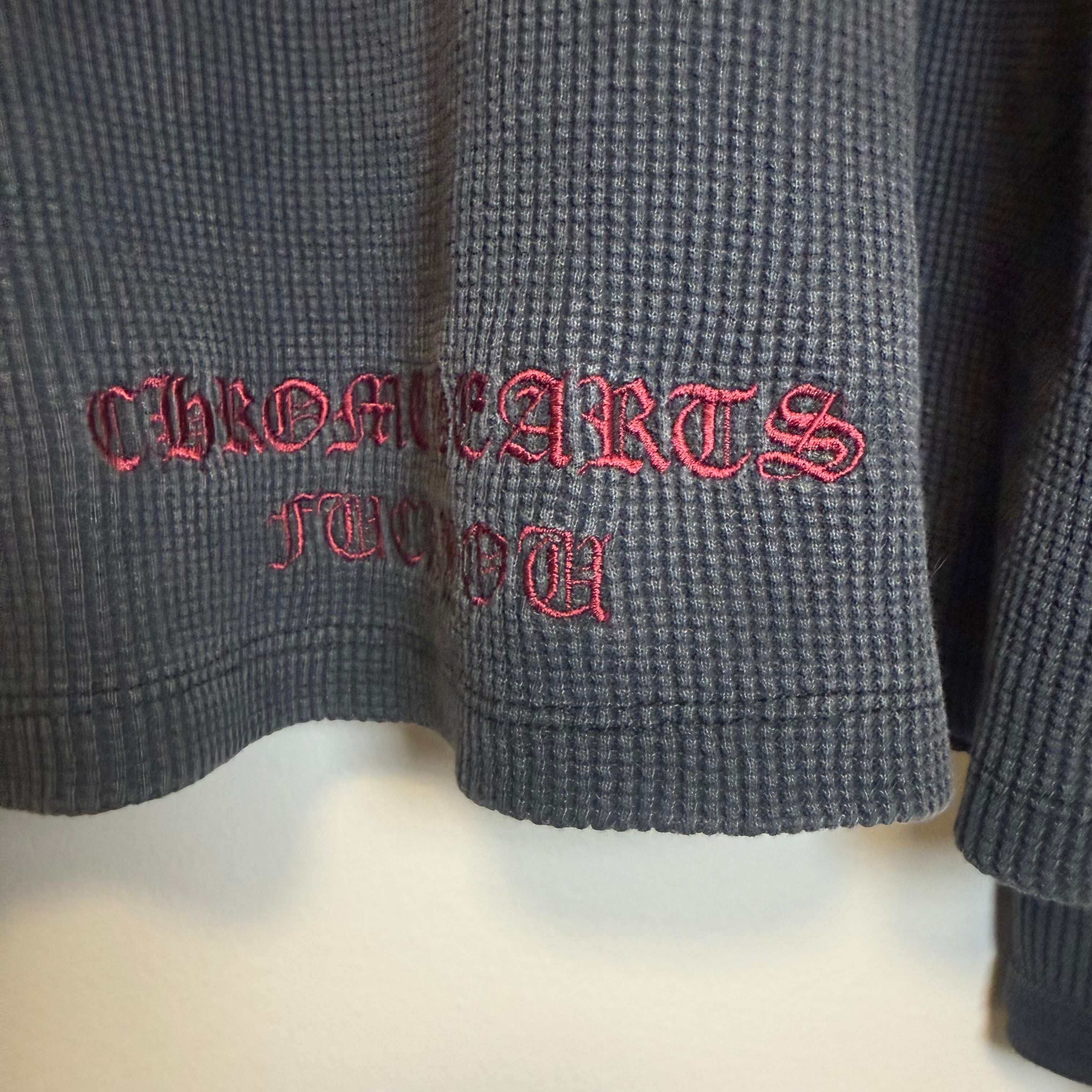Vintage Chrome Hearts Black Dagger Fuck You Waffle Thermal Size Medium