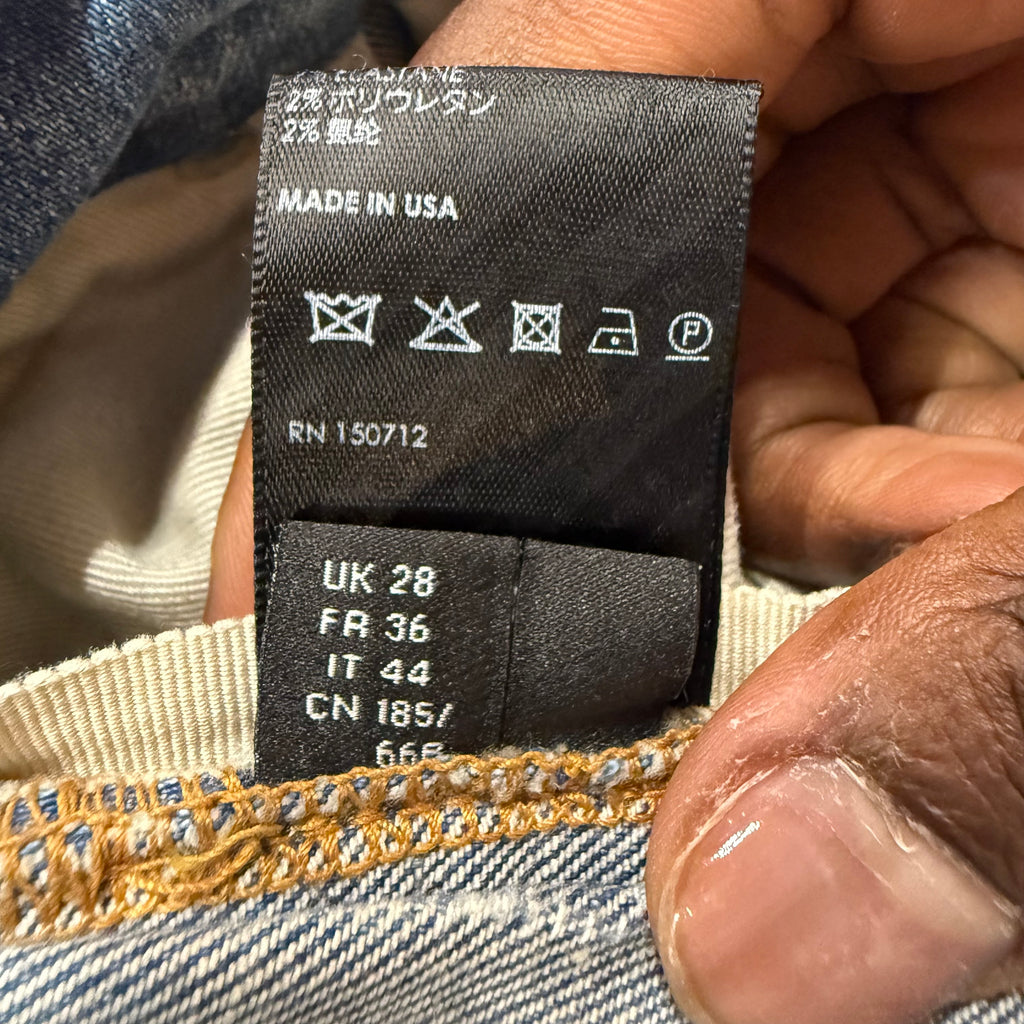 Amiri MX1 Blue Denim Black Paisley Patch Size 28