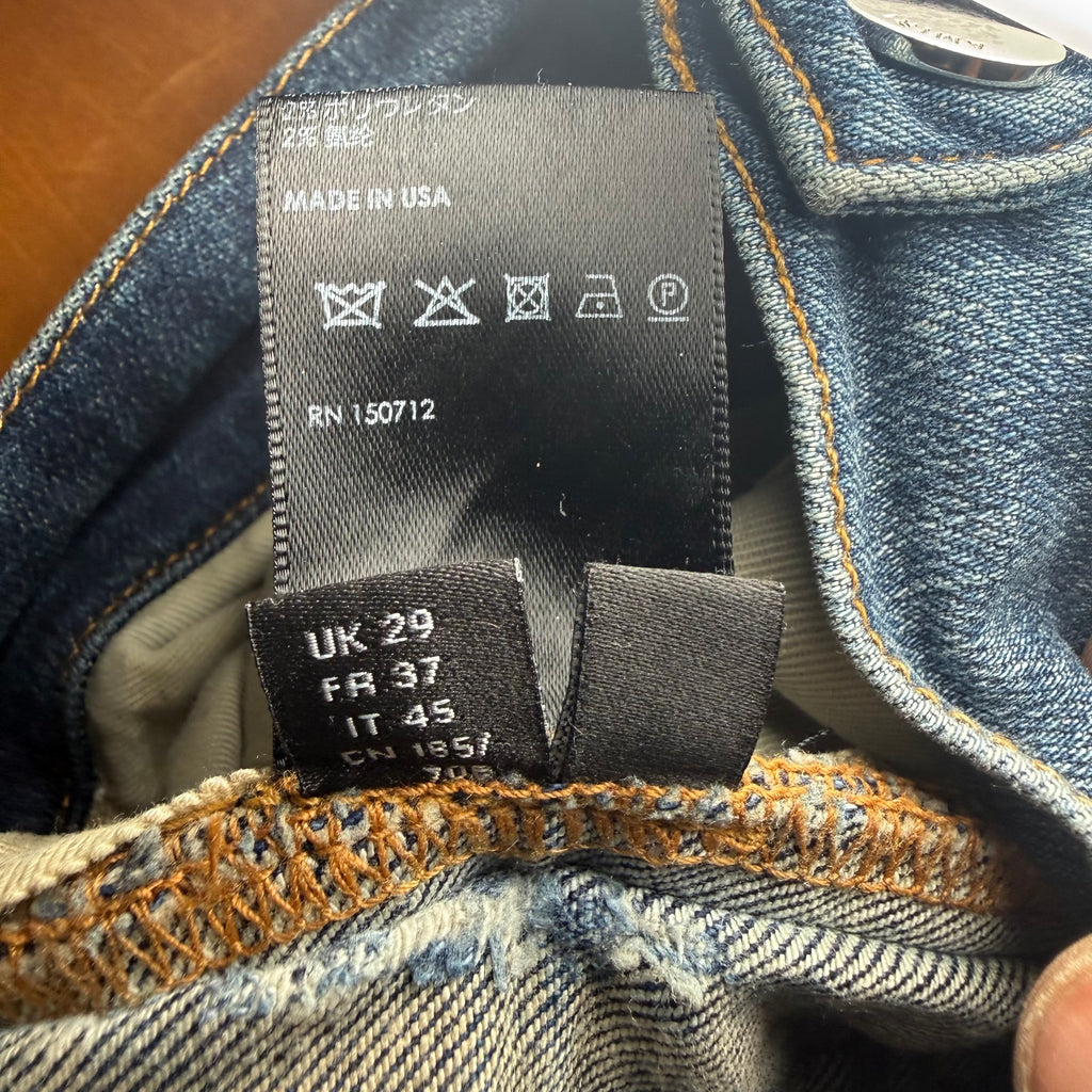 Amiri MX1 Blue Plaid Blue Denim Jeans Size 29