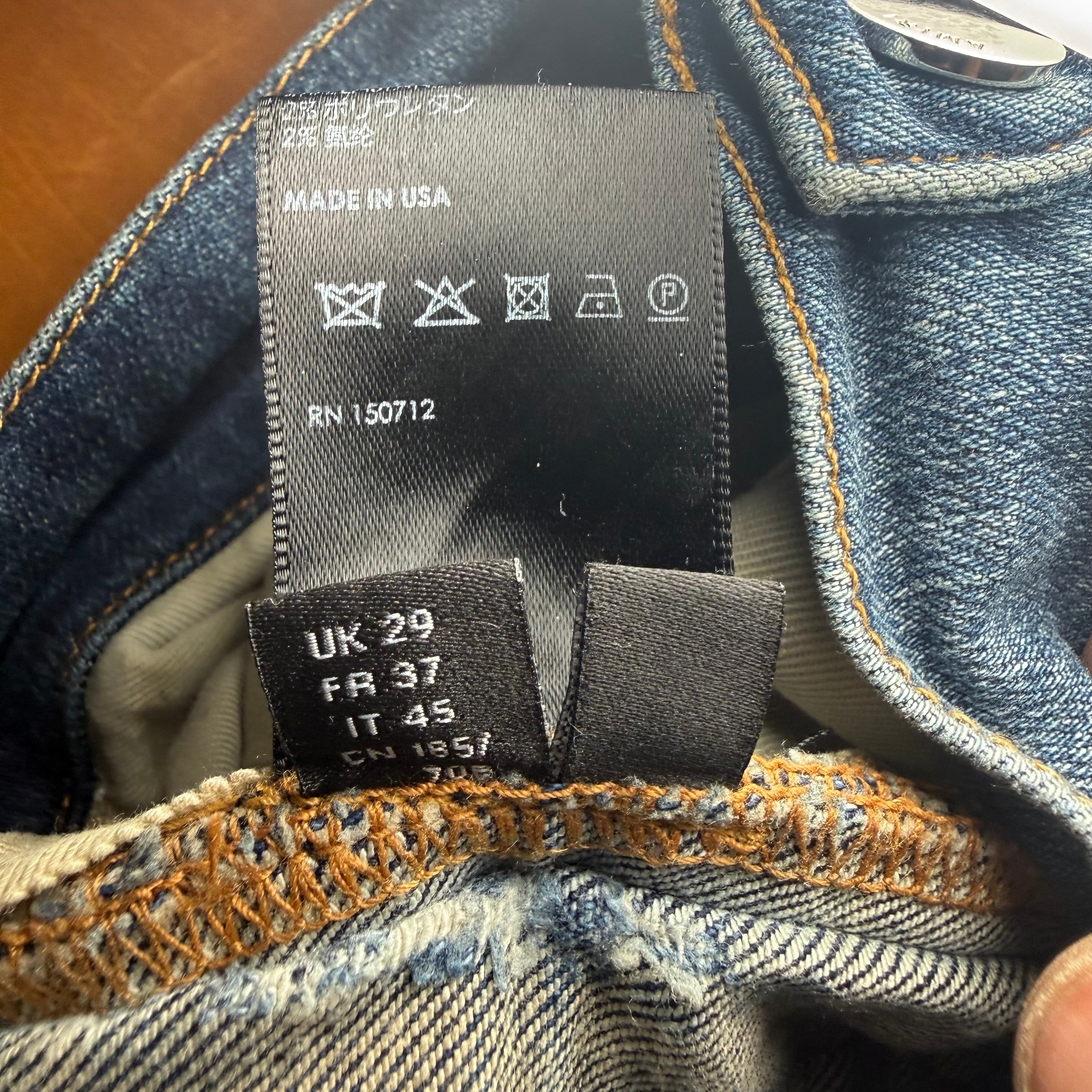 Amiri MX1 Blue Plaid Blue Denim Jeans Size 29