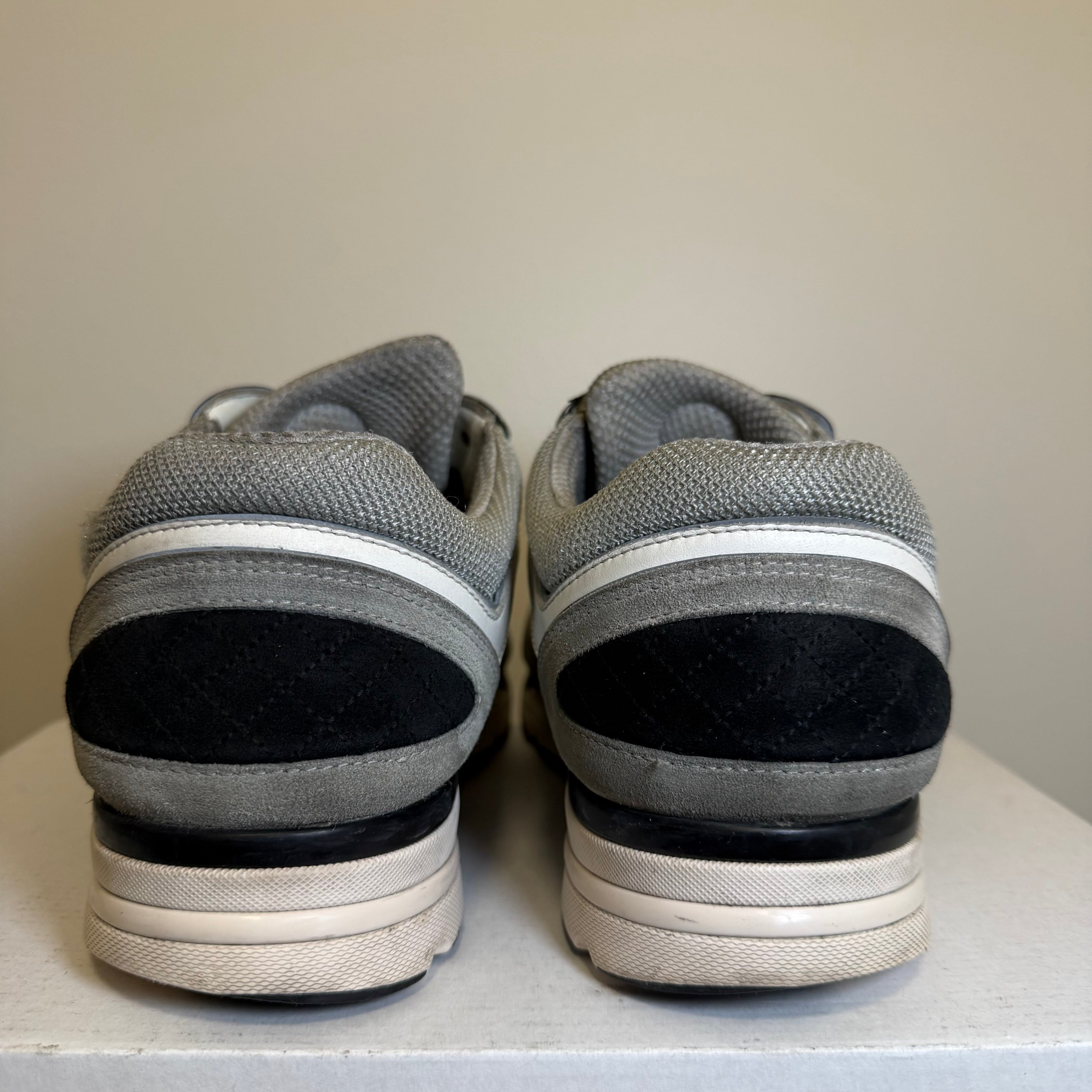 Chanel CC Logo Trainer White Light Grey Black Size 12 (45)