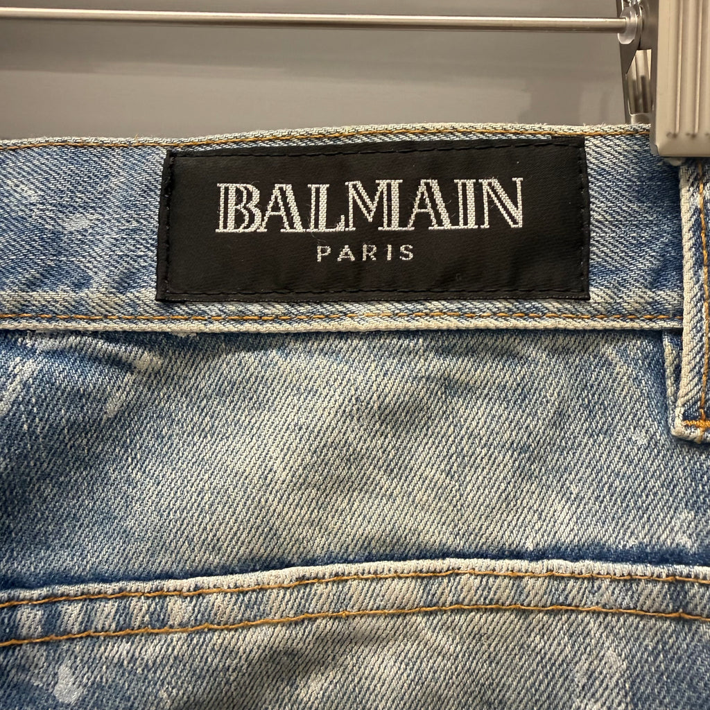 Balmain AW11 Decarnin Paint Splatter Denim Size 31