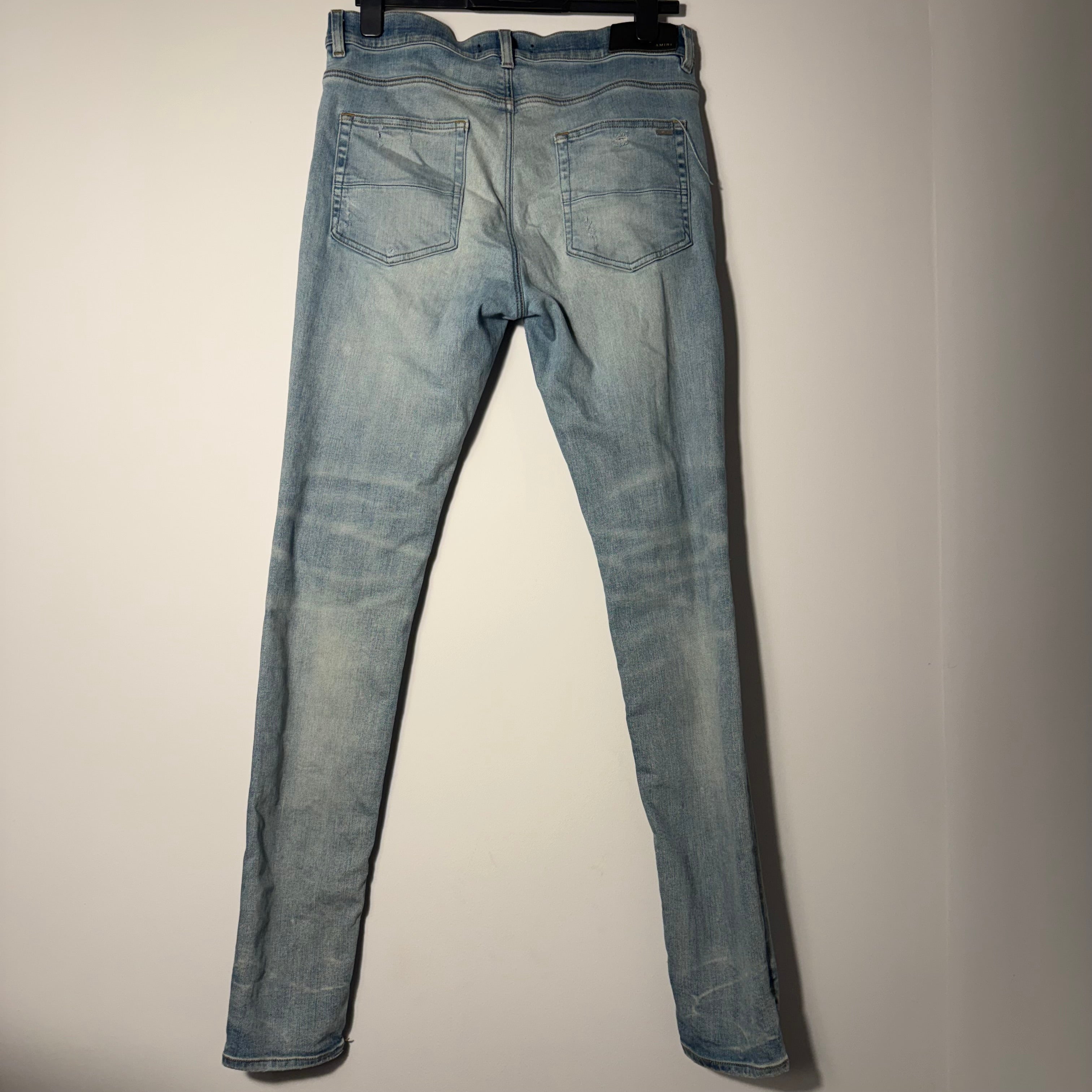 Amiri MX1 Cracked Orange Patch Blue Denim Size 33