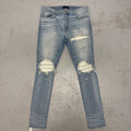 Amiri MX1 White Patch Blue Denim Sz 38