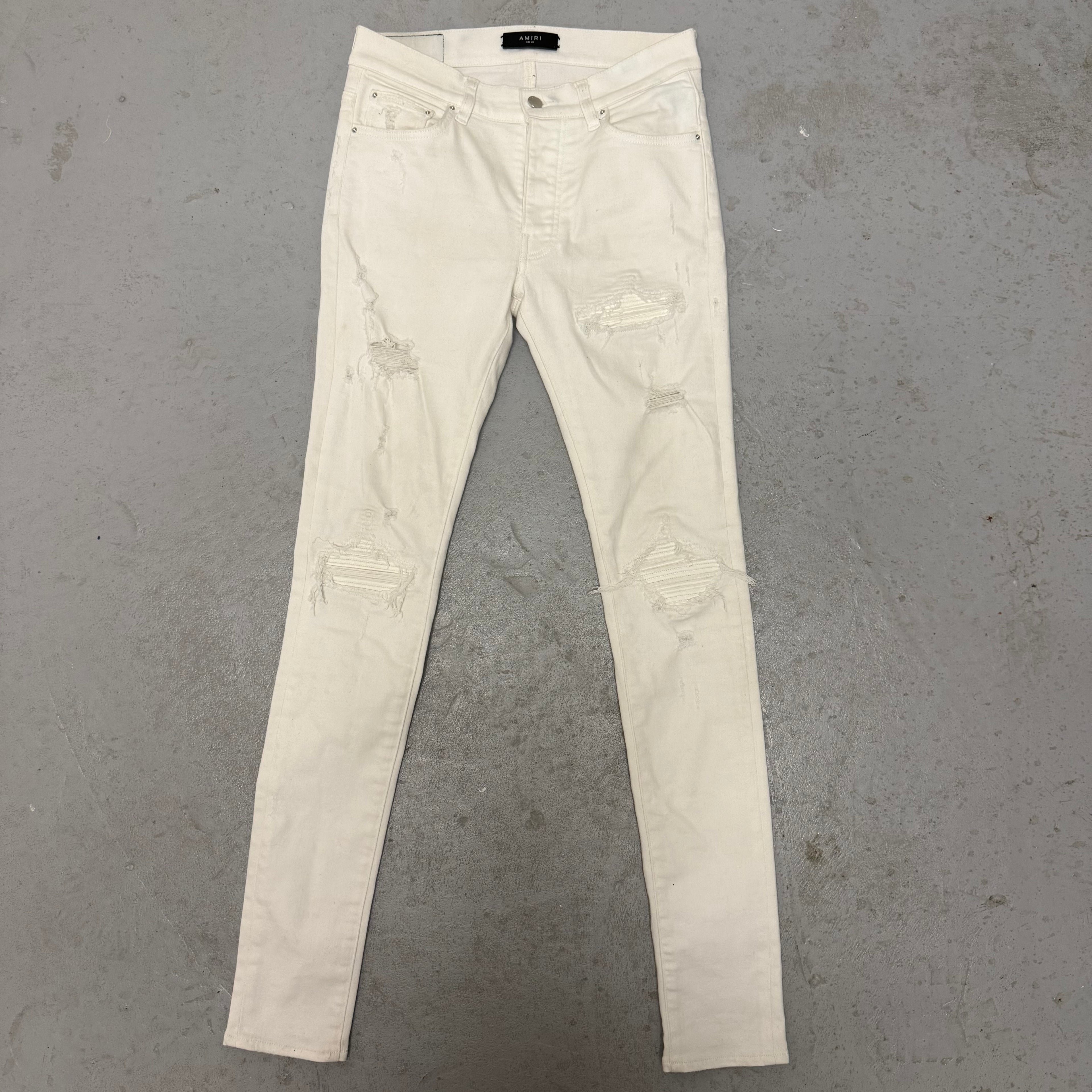 Amiri MX1 White Patch White Denim Jeans Size 30