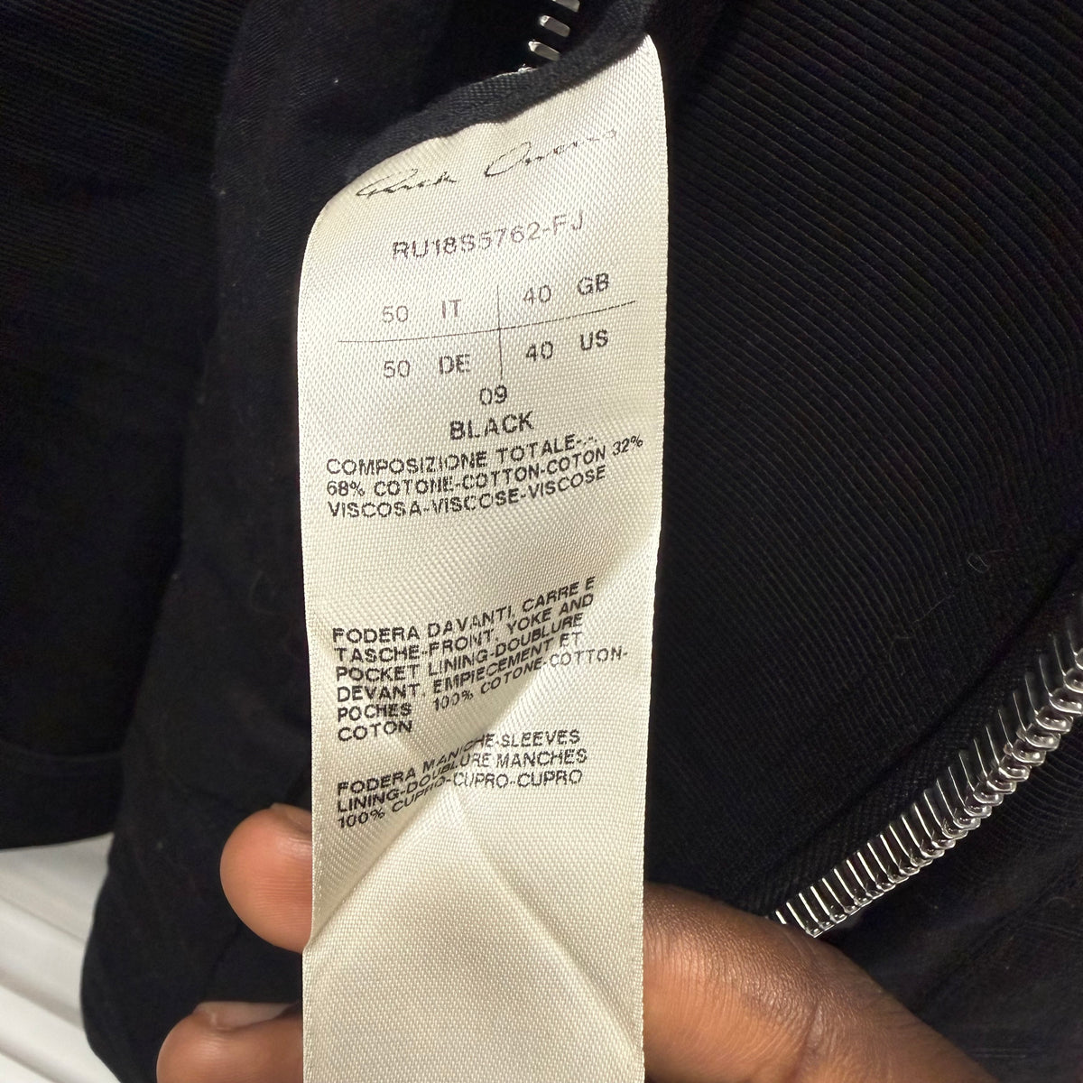 Rick Owens Black Fencing Jacket Size 50
