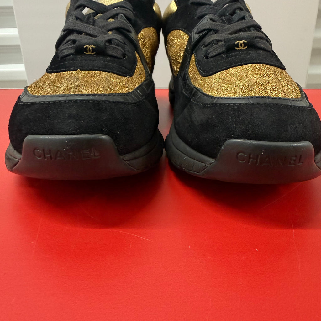 Chanel Black/Gold Trainer Size 11 (44)