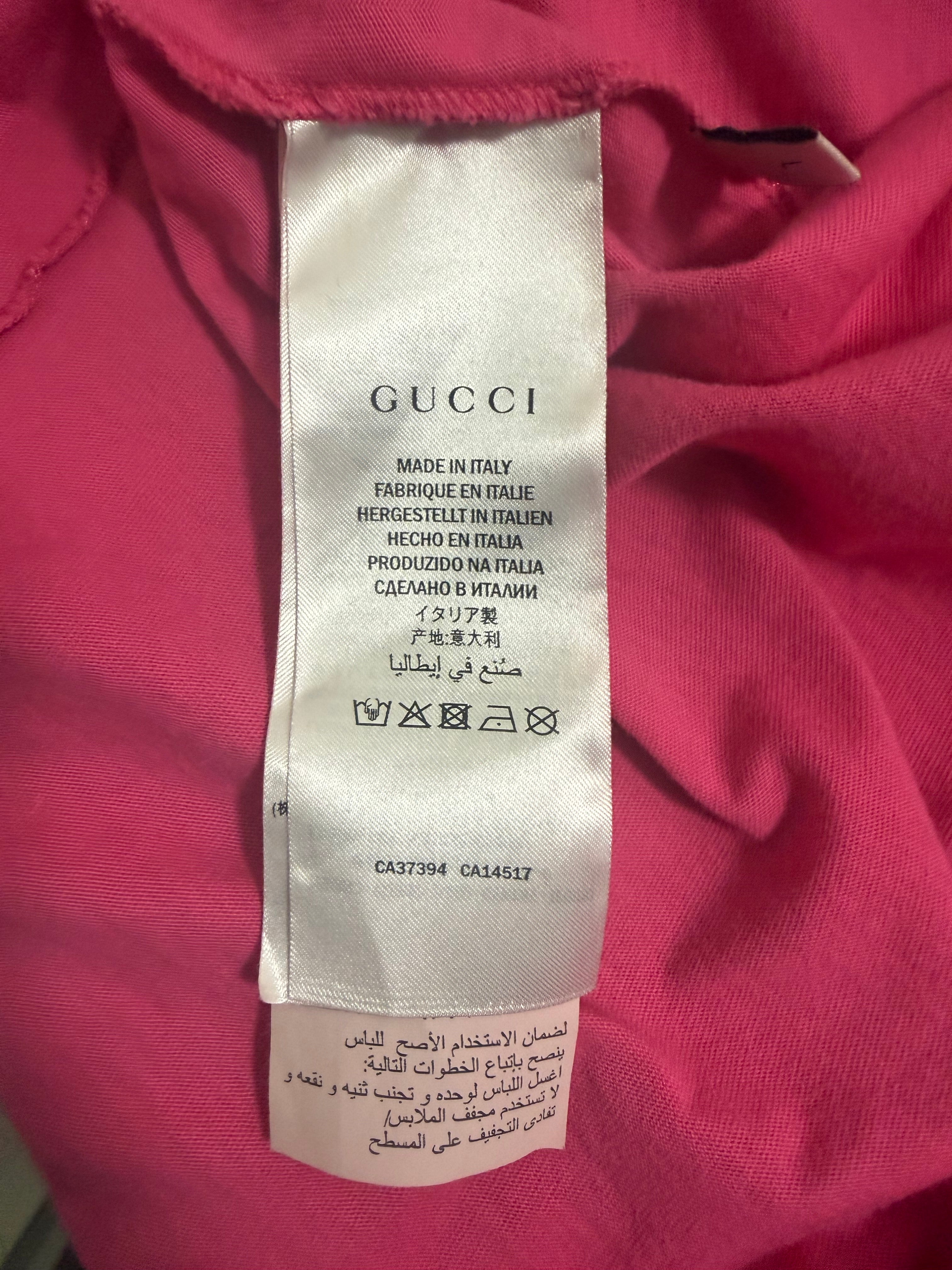 Gucci Manifesto Pink T-Shirt Sz Large