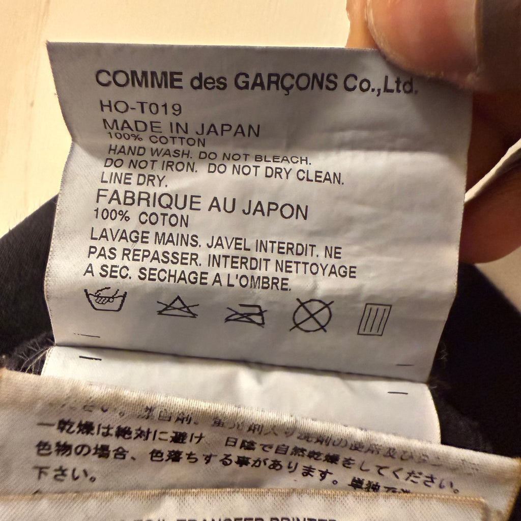 Comme des Garcon Homme Black Logo Print Longsleeve Size Large