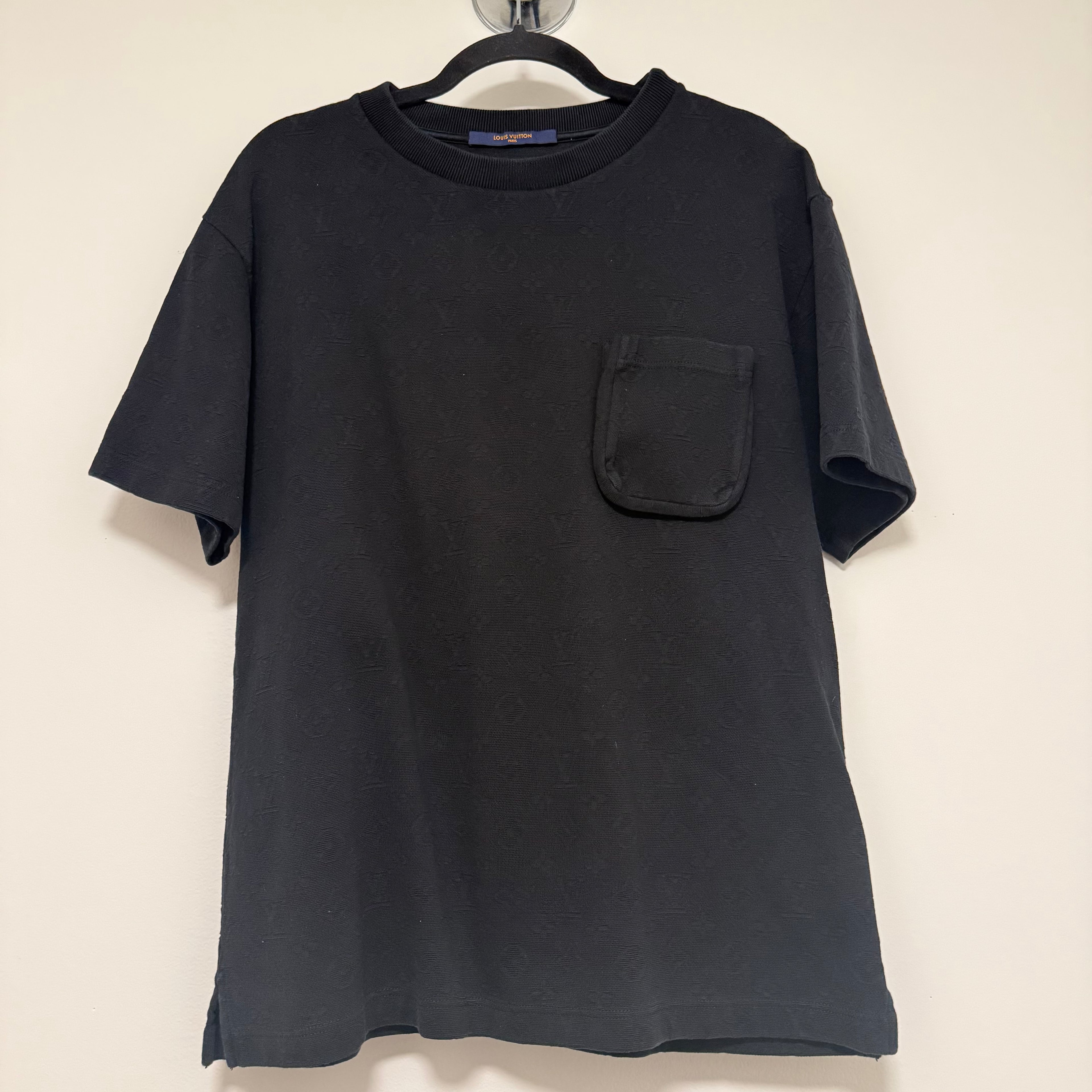 Louis Vuitton Black Monogram 3D Pocket Tee Sz Large