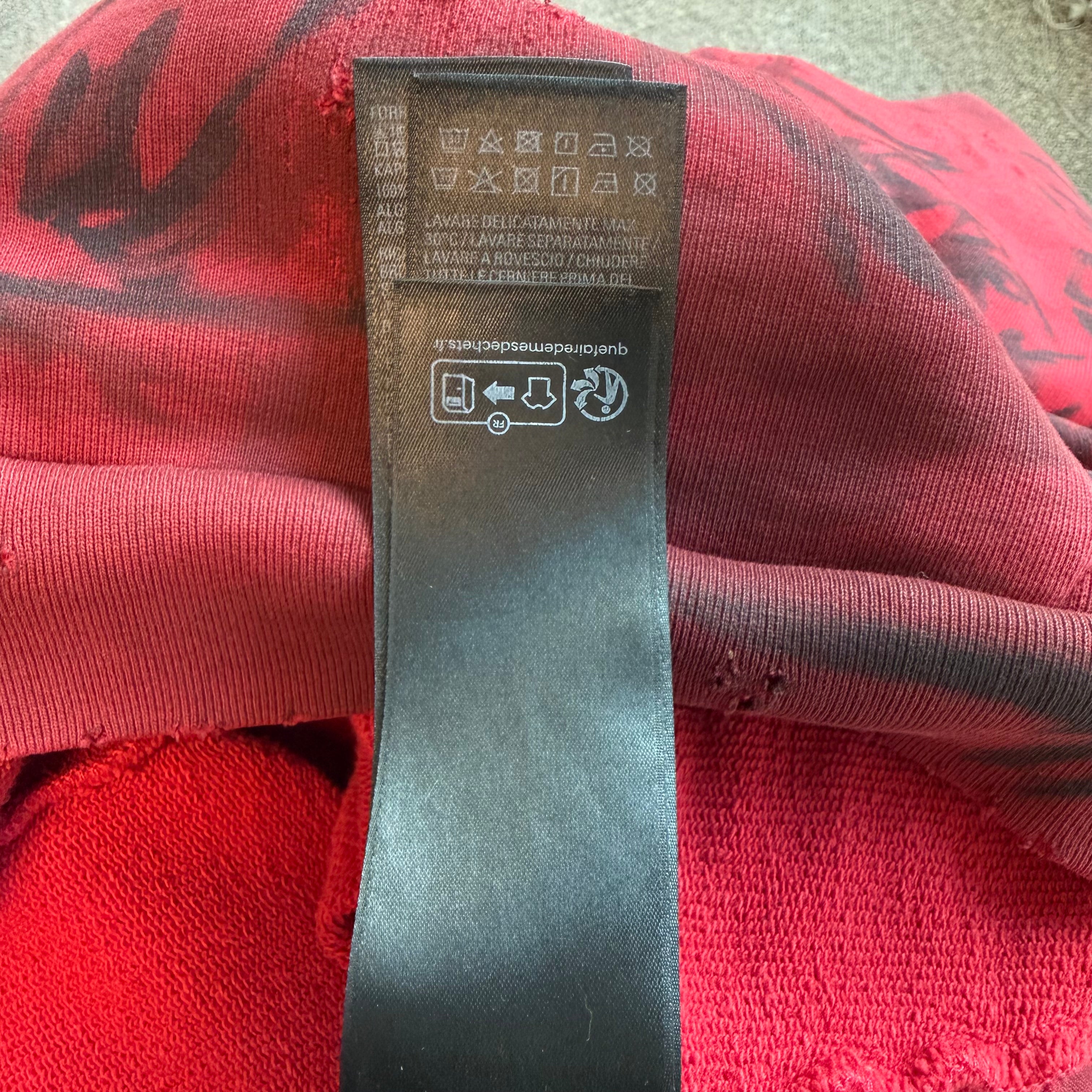 Red Balenciaga Skater Zip Up Hoodie Sz Small