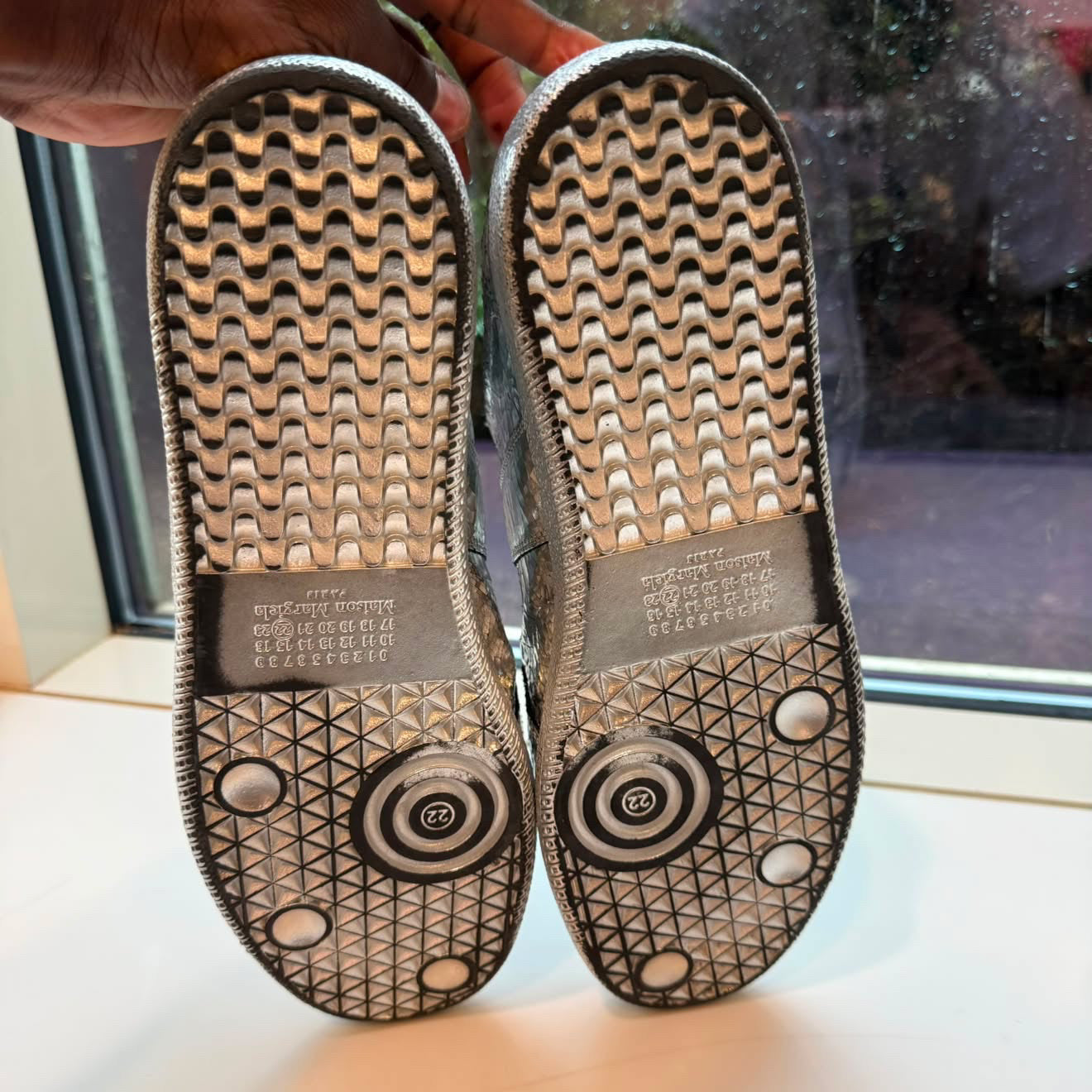 Maison Marigela Silver Metallic Gats Size 12 (45)