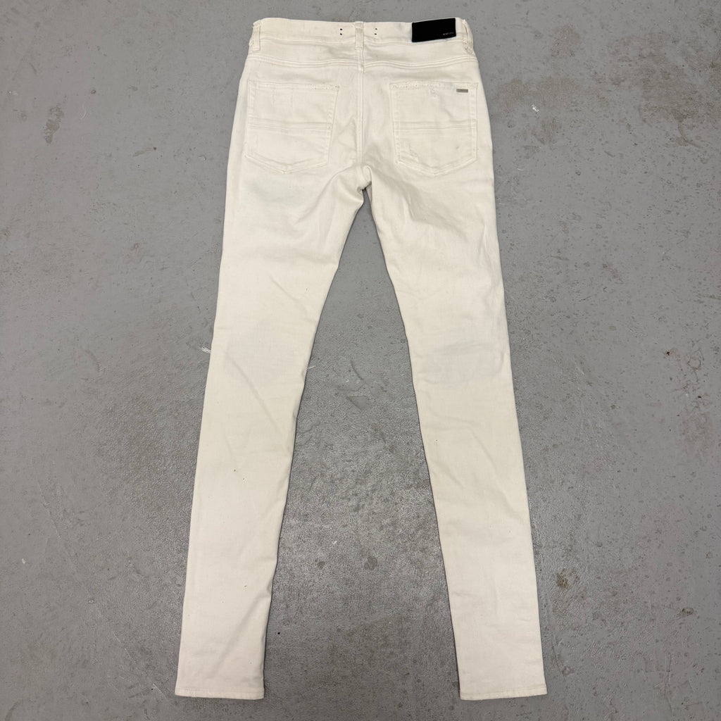 Amiri MX1 White Patch White Denim Jeans Size 30