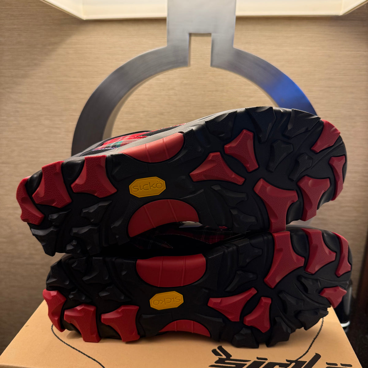 Sicko x Eric Emmanuel Red/Black Plaid Hiking Shoe Size 11