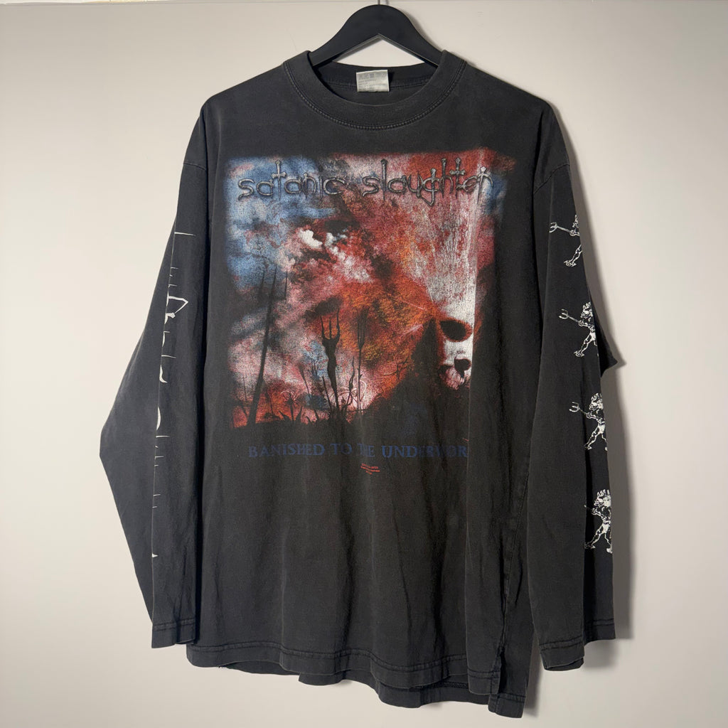 Vintage Black Satanic Slaughter Shirt Size XL