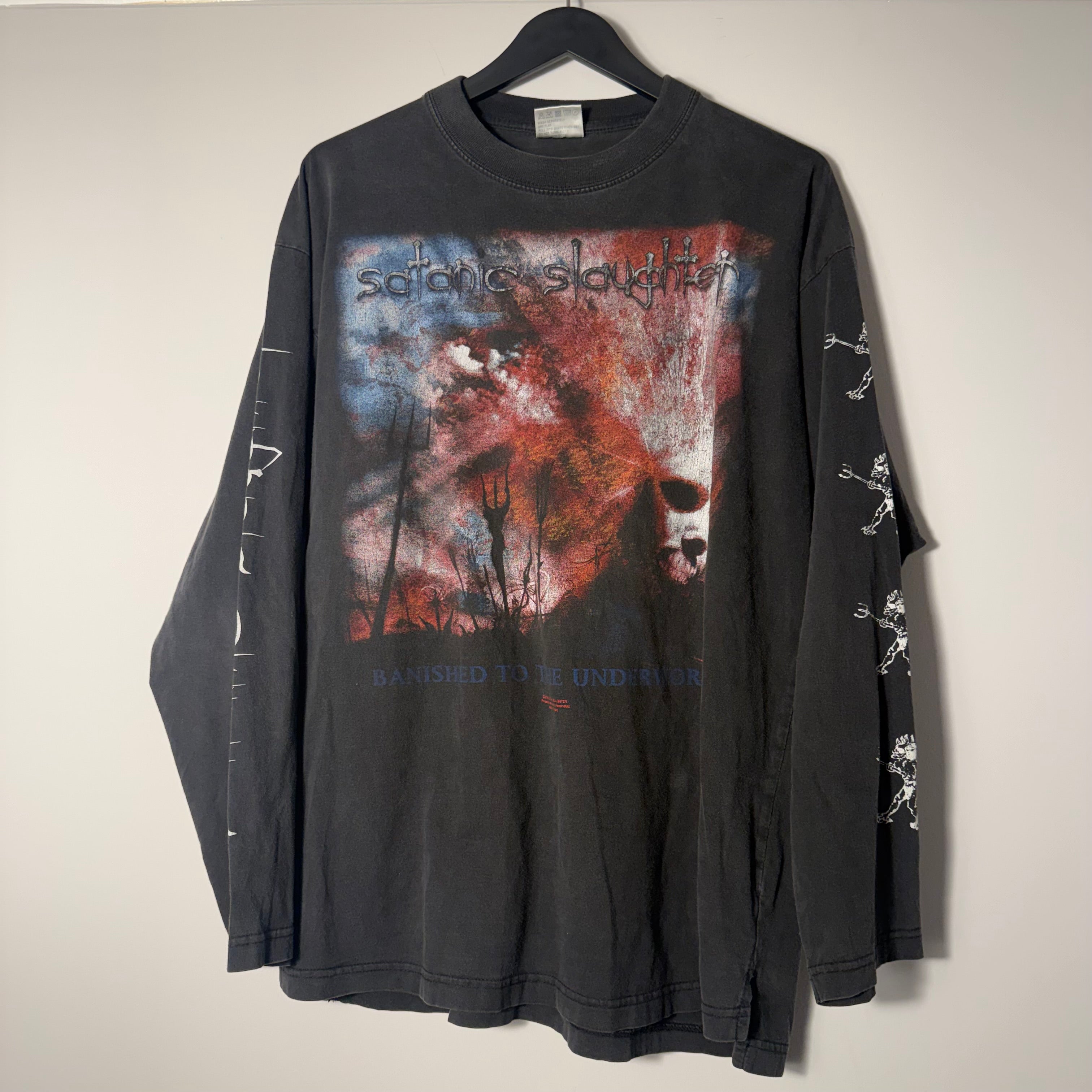 Vintage Black Satanic Slaughter Shirt Size XL