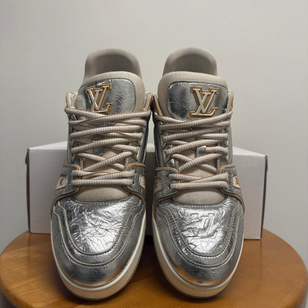 Louis Vuitton Tan Silver Trainer Sz 10 (8.5 LV)