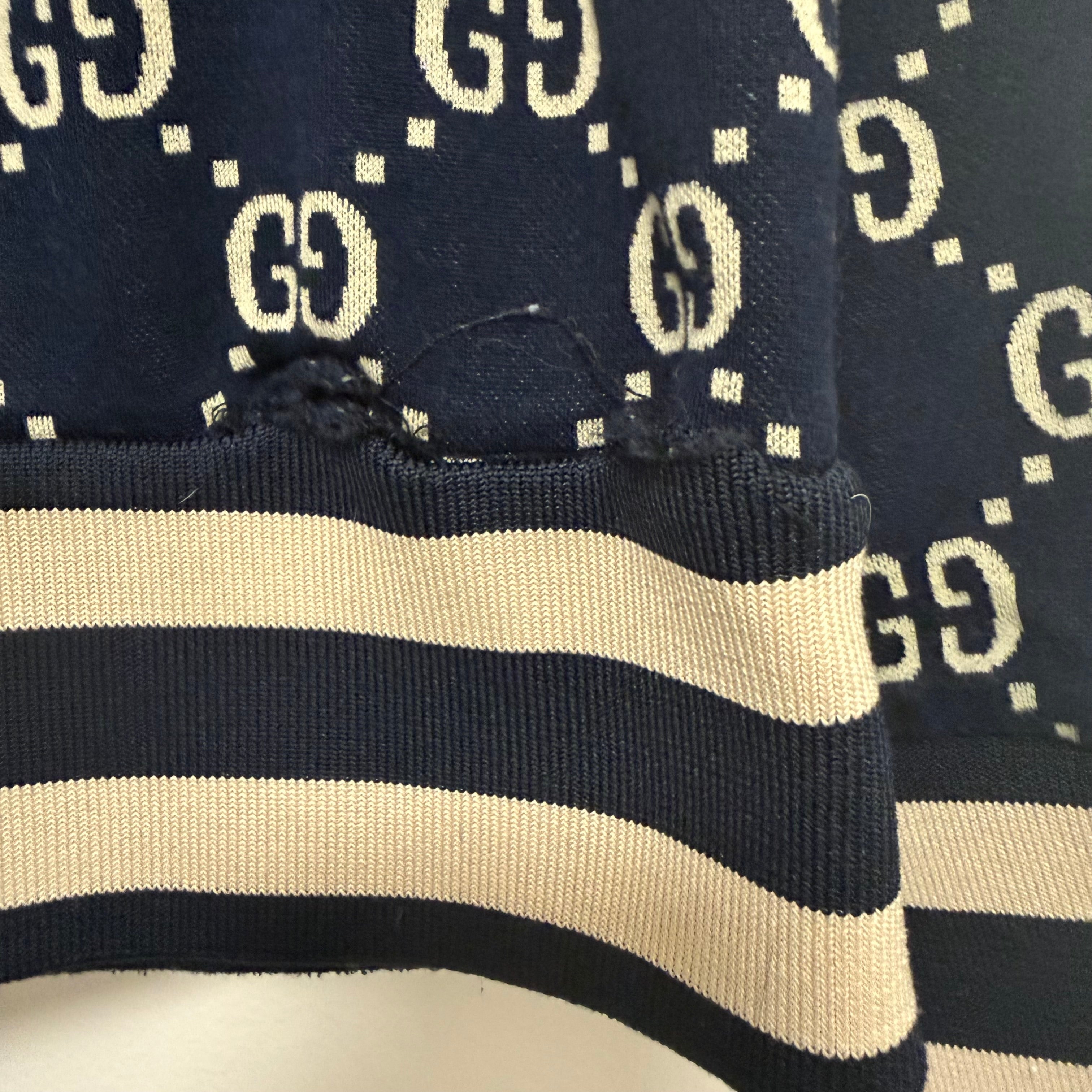 Gucci Monogram Taped Sleeve Track Jacket Sz XL