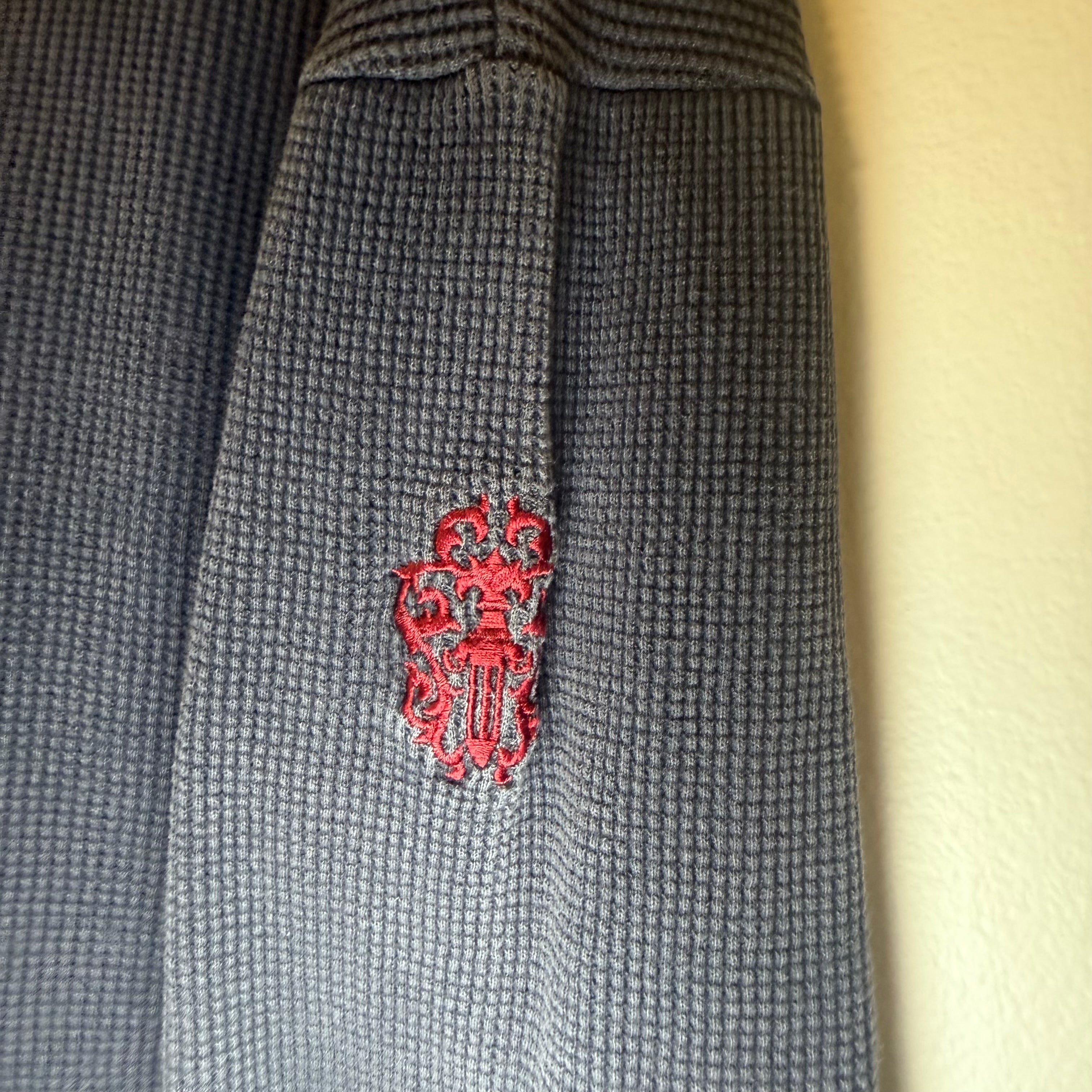 Vintage Chrome Hearts Black Dagger Fuck You Waffle Thermal Size Medium