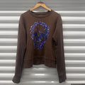 Beauty Beast Brown Skull Crewneck Size Medium