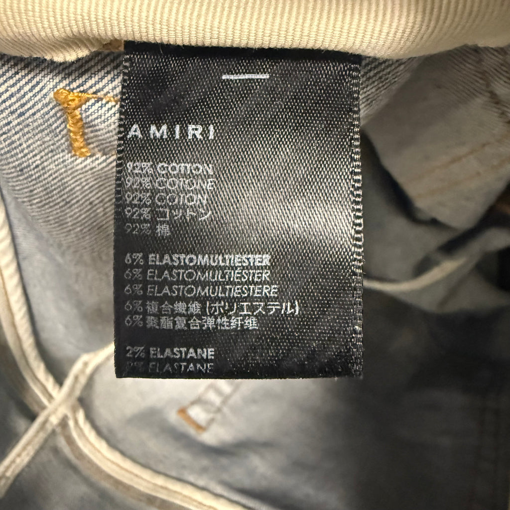 Amiri MX1 Green Plaid Clay Indigo Denim Sz 31