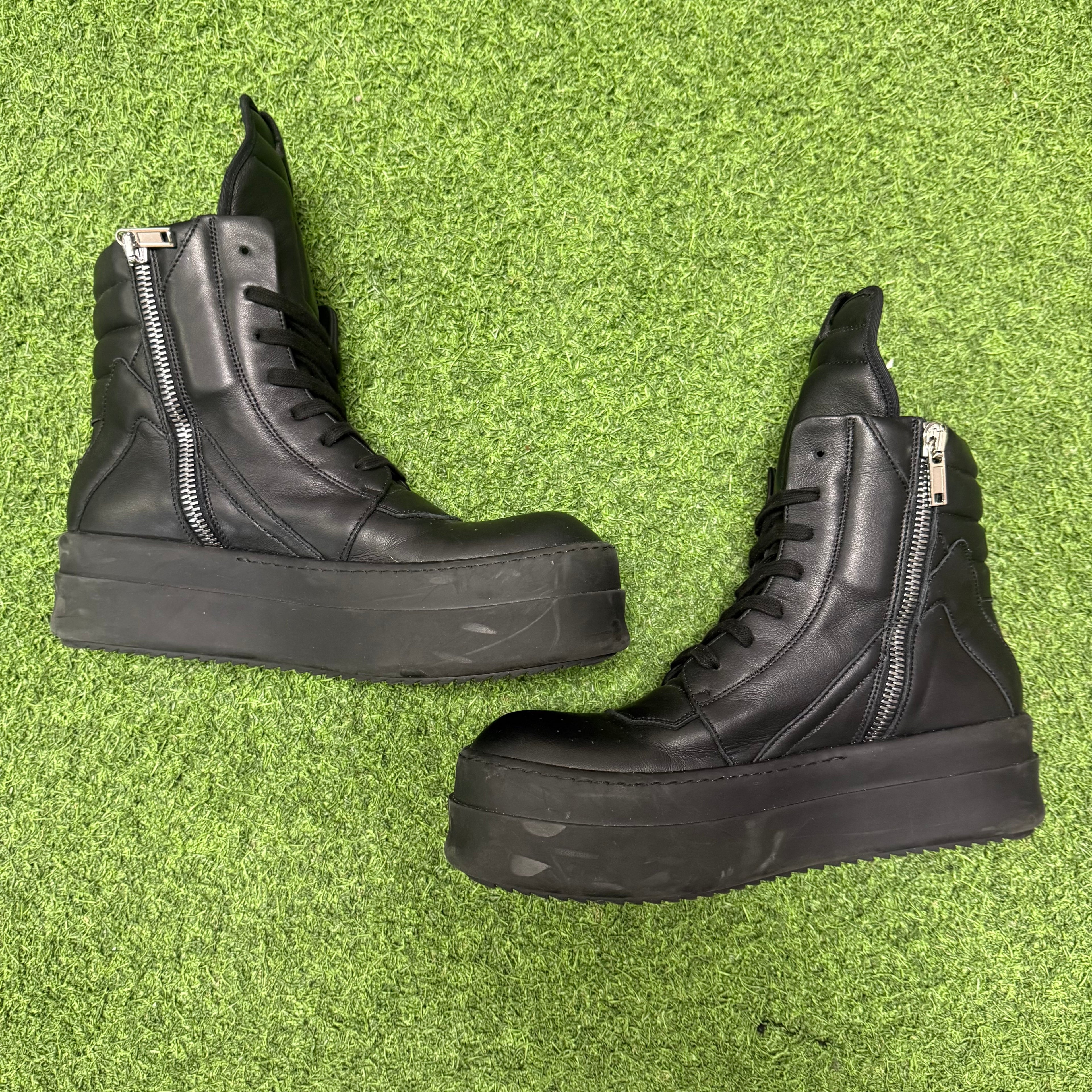 Rick Owens Triple Black Mega Bumper Geobasket Size 9