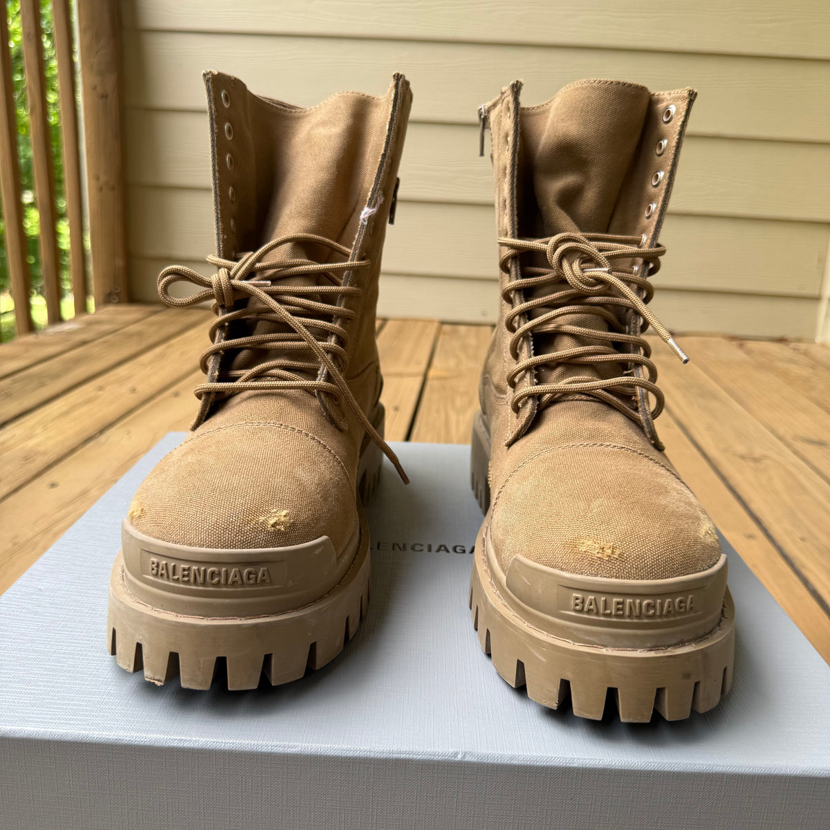 Balenciaga Tan Strike Boots Size 9