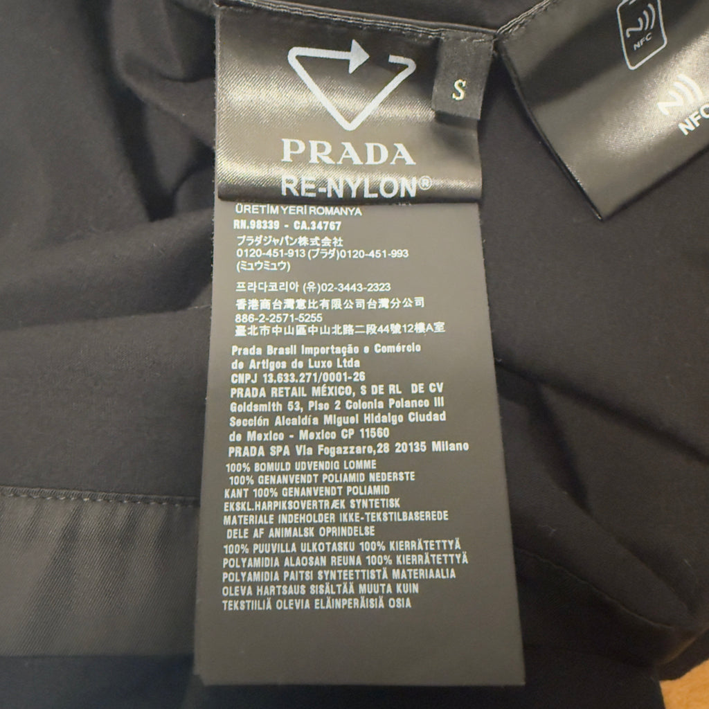 Prada Black Re-Nylon and Jersey Shirt Sz Small