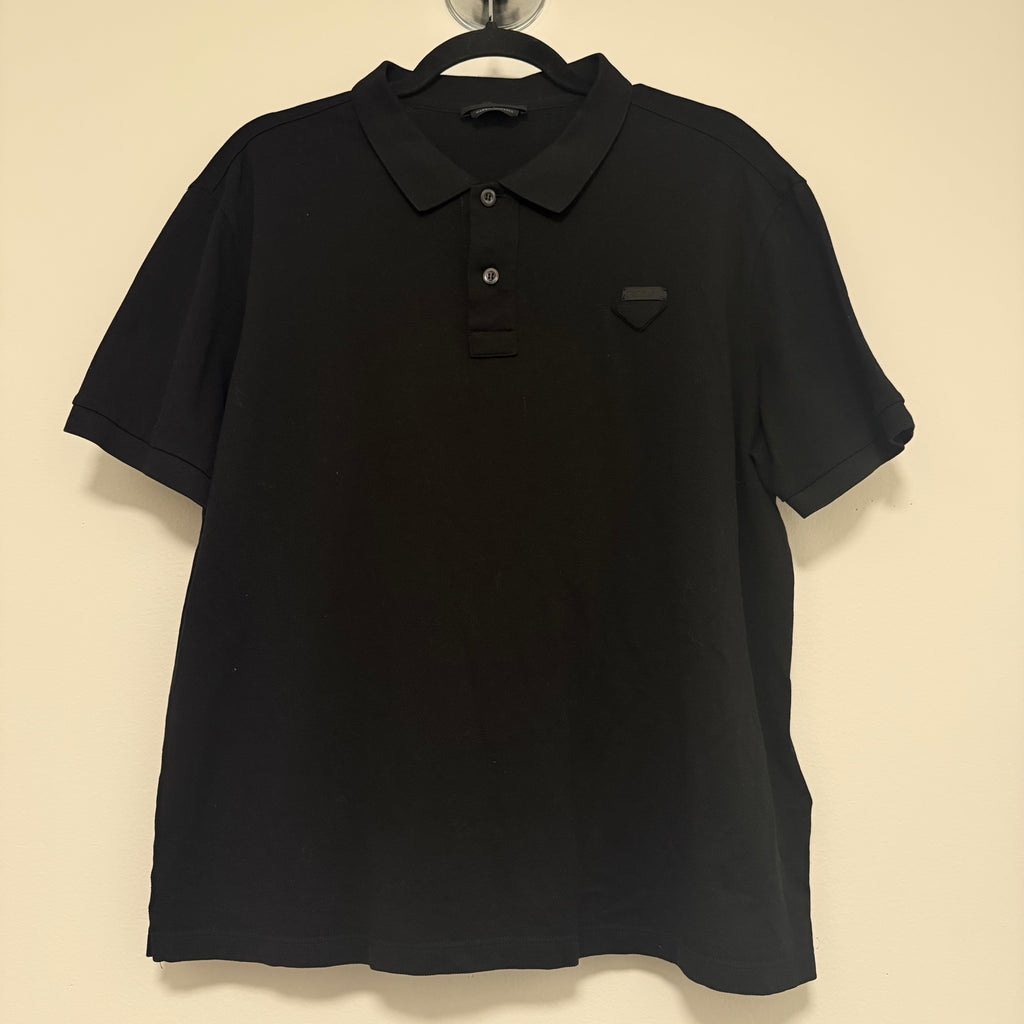 Prada Pique Polo Shirt Black Sz XL