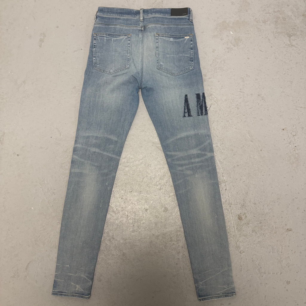 Amiri MX1 Denim Patch Blue Denim Sz 36