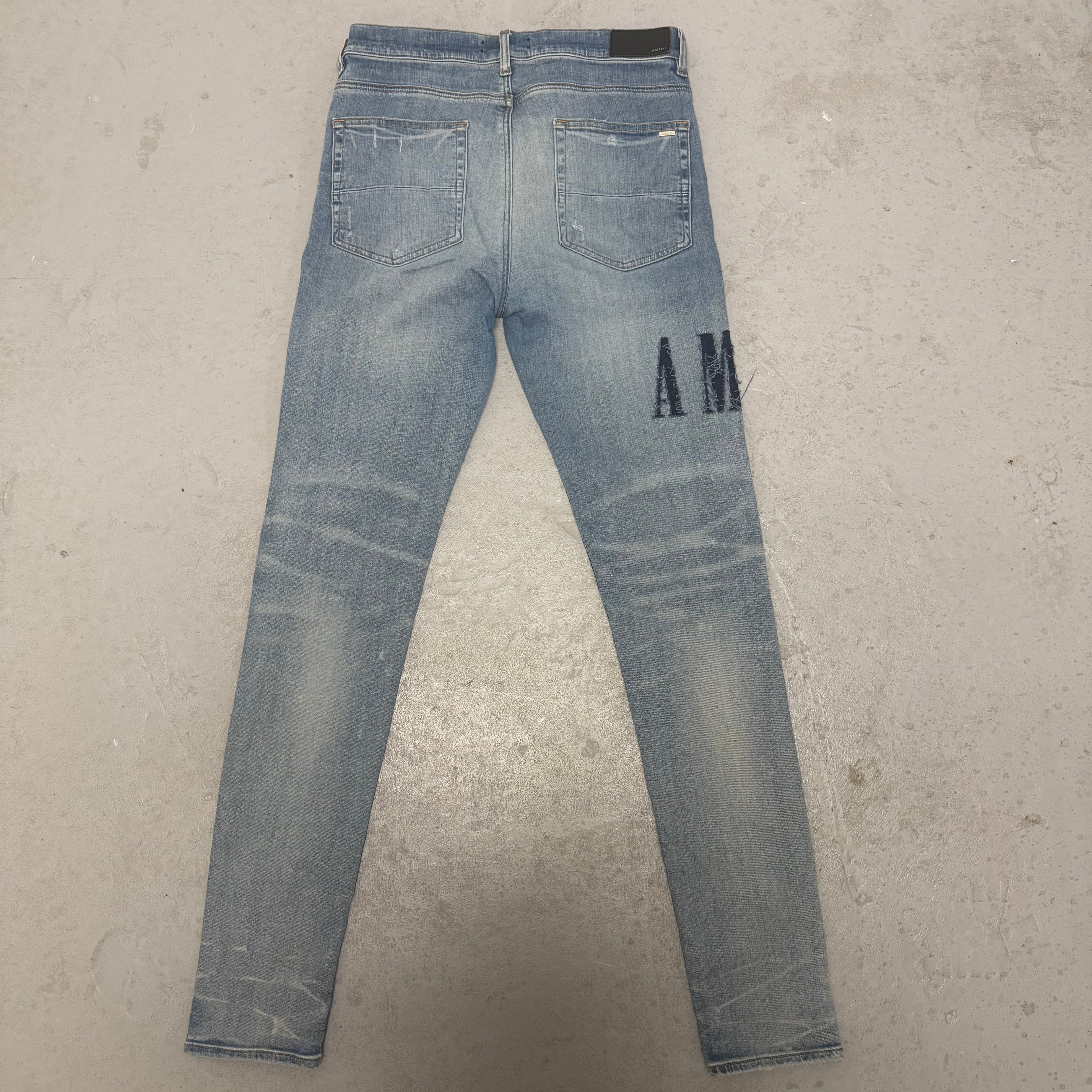 Amiri MX1 Denim Patch Blue Denim Sz 36