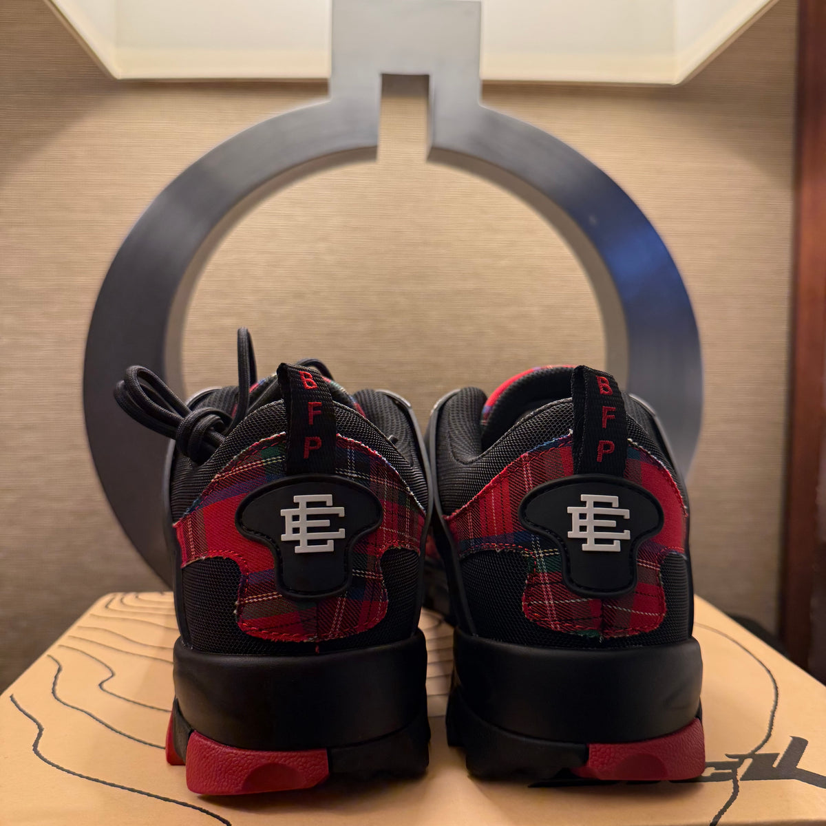 Sicko x Eric Emmanuel Red/Black Plaid Hiking Shoe Size 11