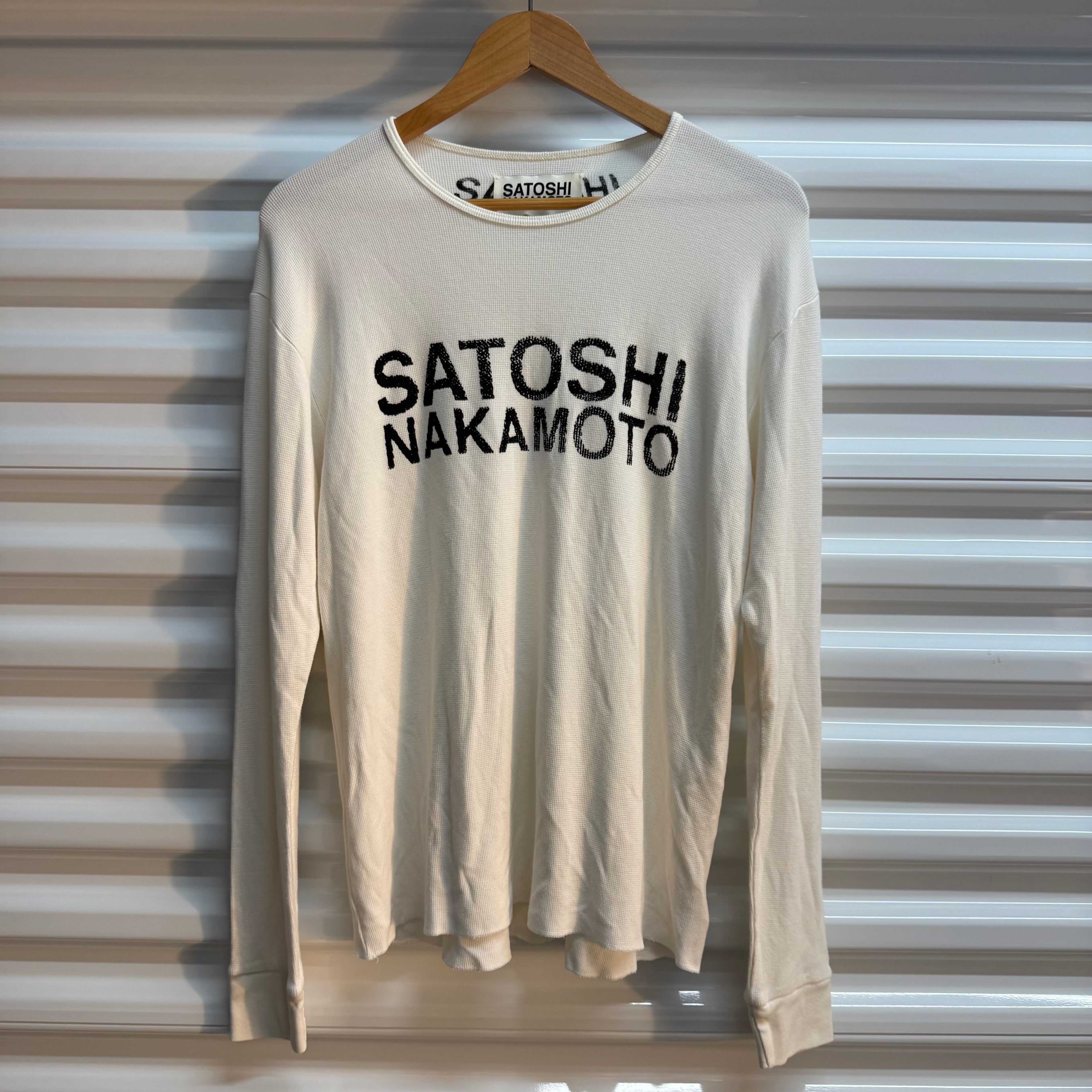 Satoshi Nakamoto White Thermal Longsleeve Size XL