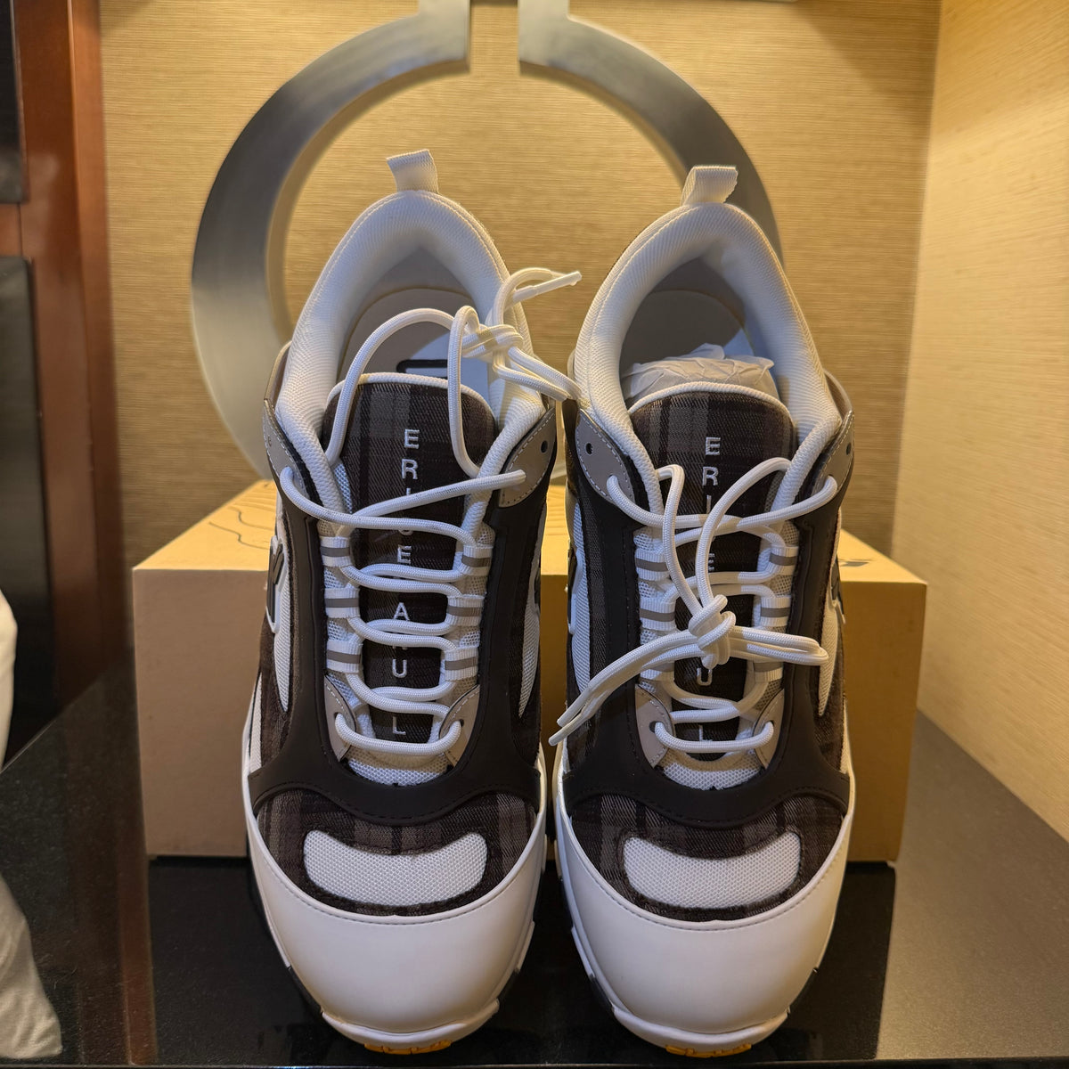 Sicko x Eric Emmanuel Brown/White Plaid Hiking Shoe Size 10
