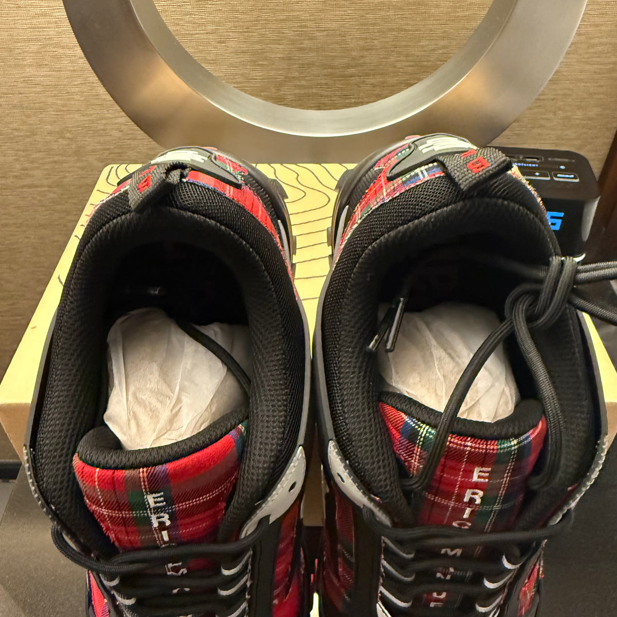 Sicko x Eric Emmanuel Red/Black Plaid Hiking Shoe Size 11