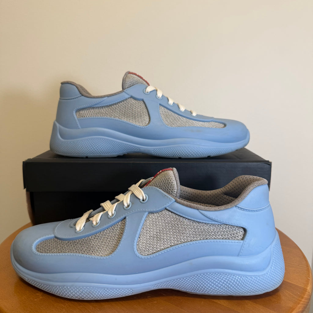 Prada America's Cup Light Blue Soft Rubber Sneaker Sz 8